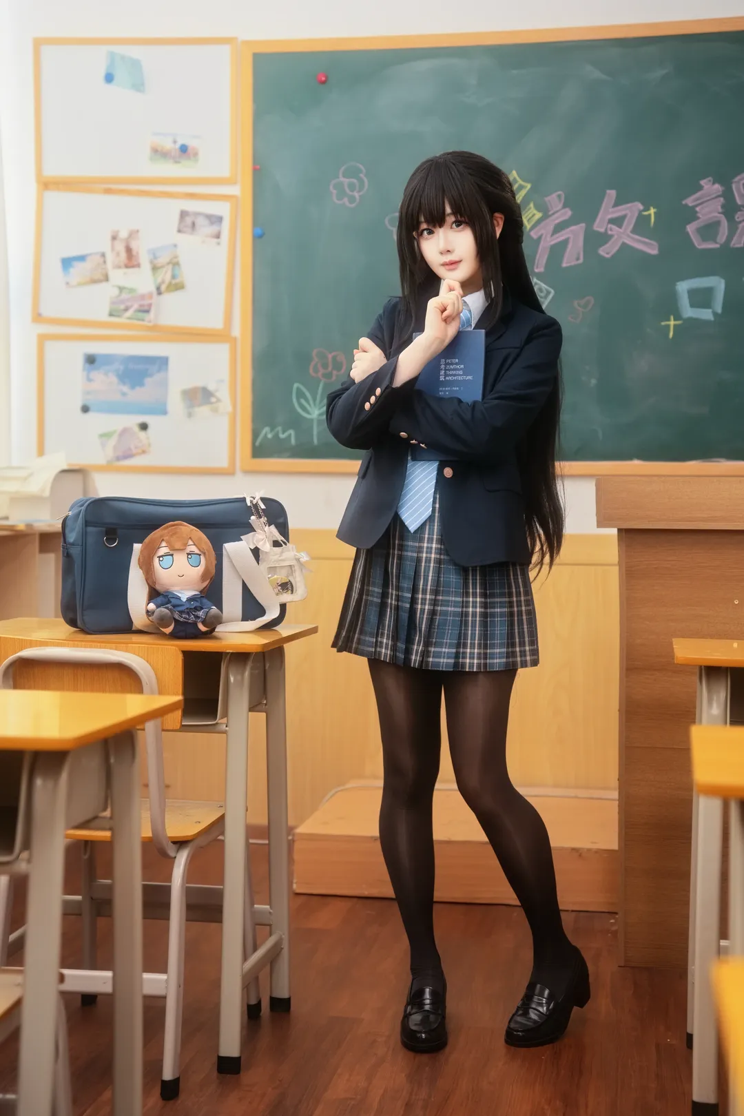 黑絲穿搭, 教室攝影, JK制服cosplay, 鋼鐵雄心KR, 校園日常