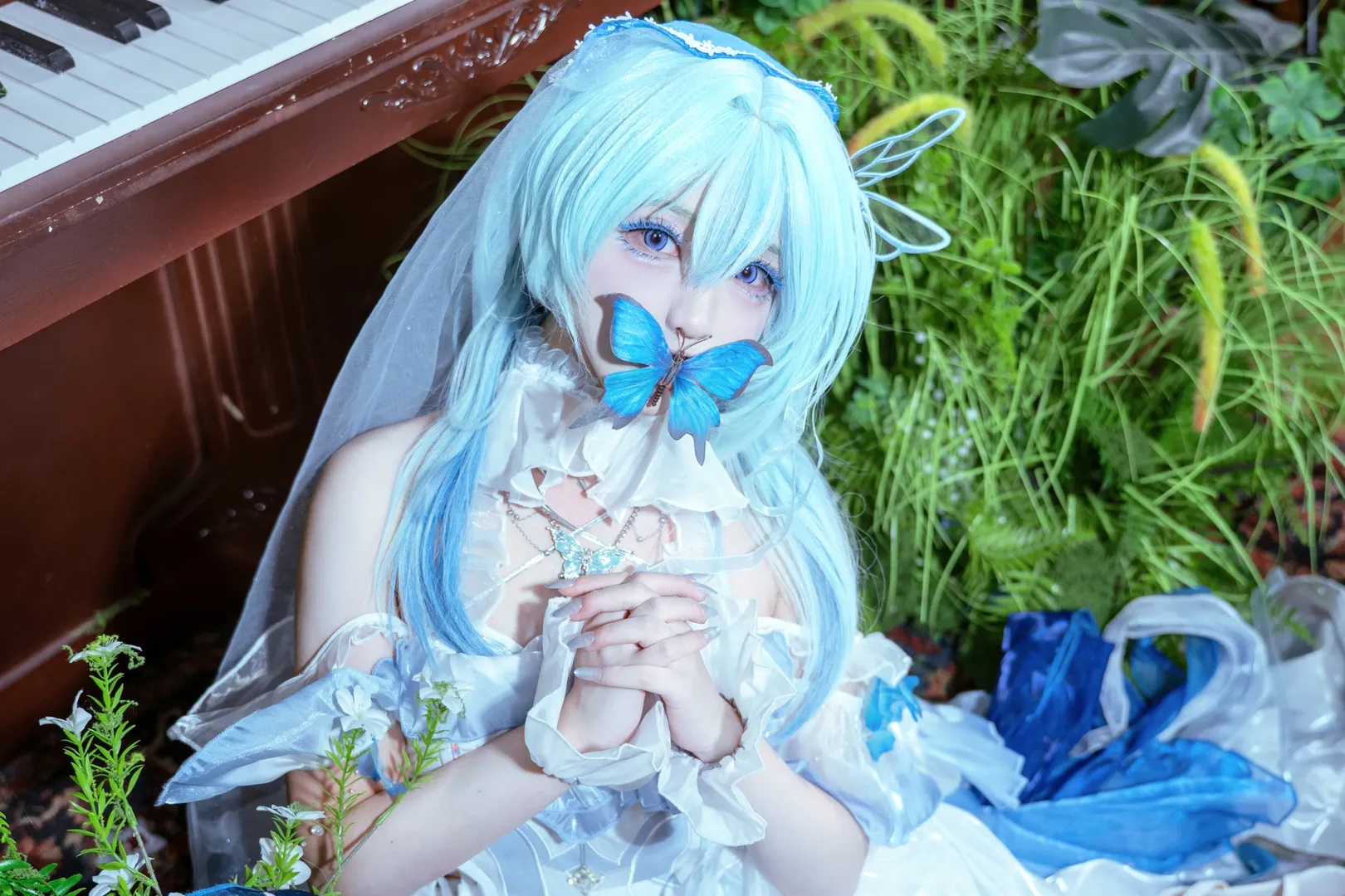 鸣潮, 守岸人cos, 花嫁cos, 二次元cos, 蓝色系cos - 第1张