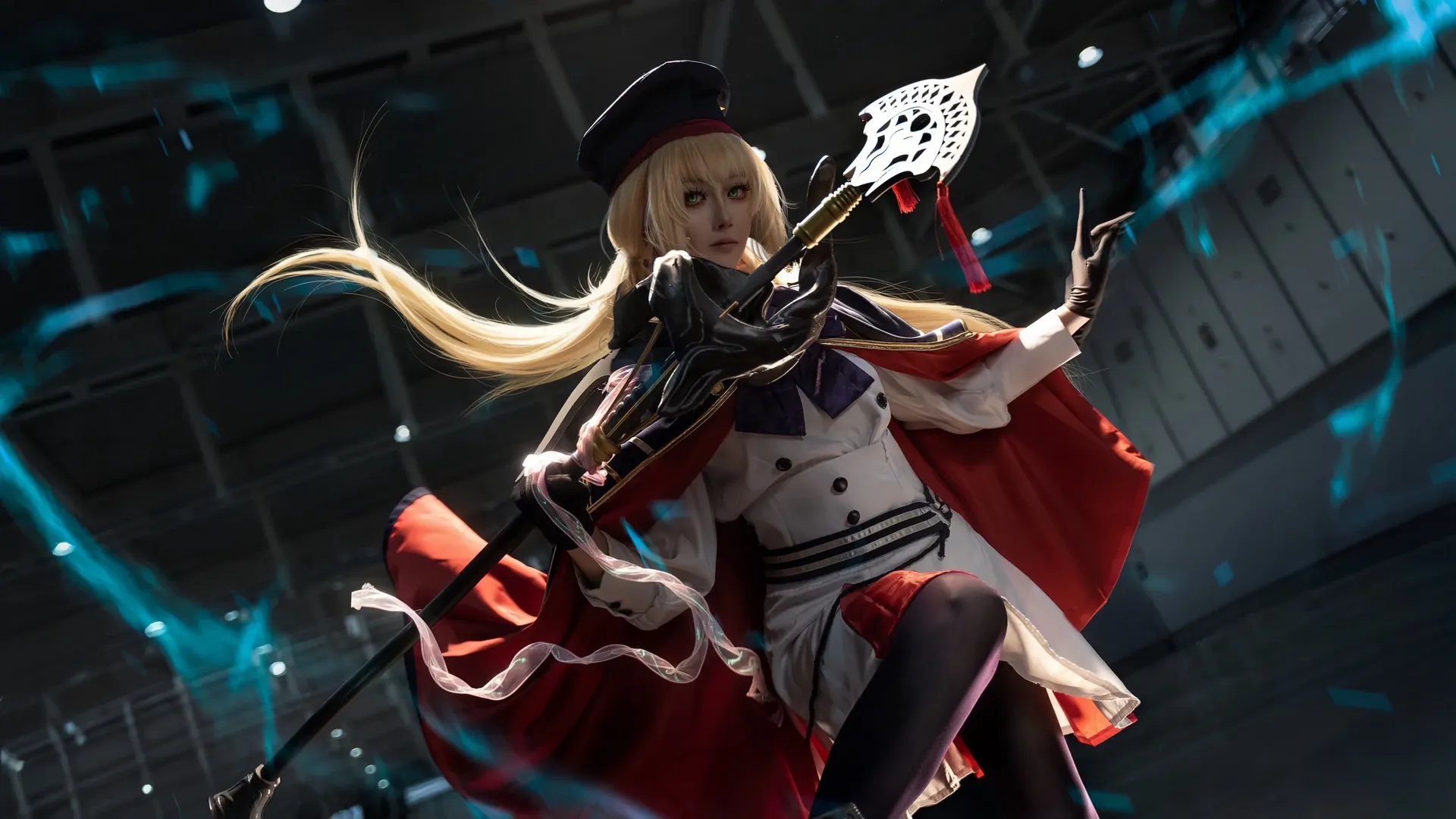 Anime cosplay, Convention photography, Fate/Grand Order, Altria Caster cosplay, Black stockings cosplay