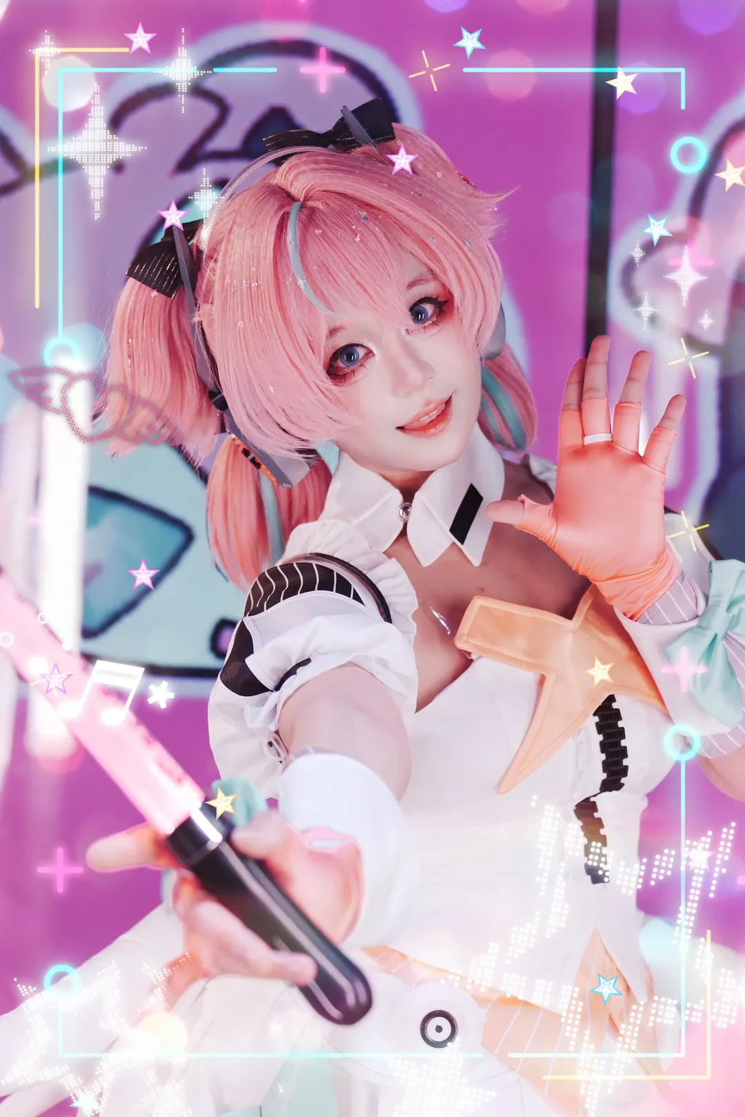 ゼンレスゾーンゼロ, コスプレ撮影, 二次元ファッション, アリア コスプレ, ピンクのツインテール - 1枚目