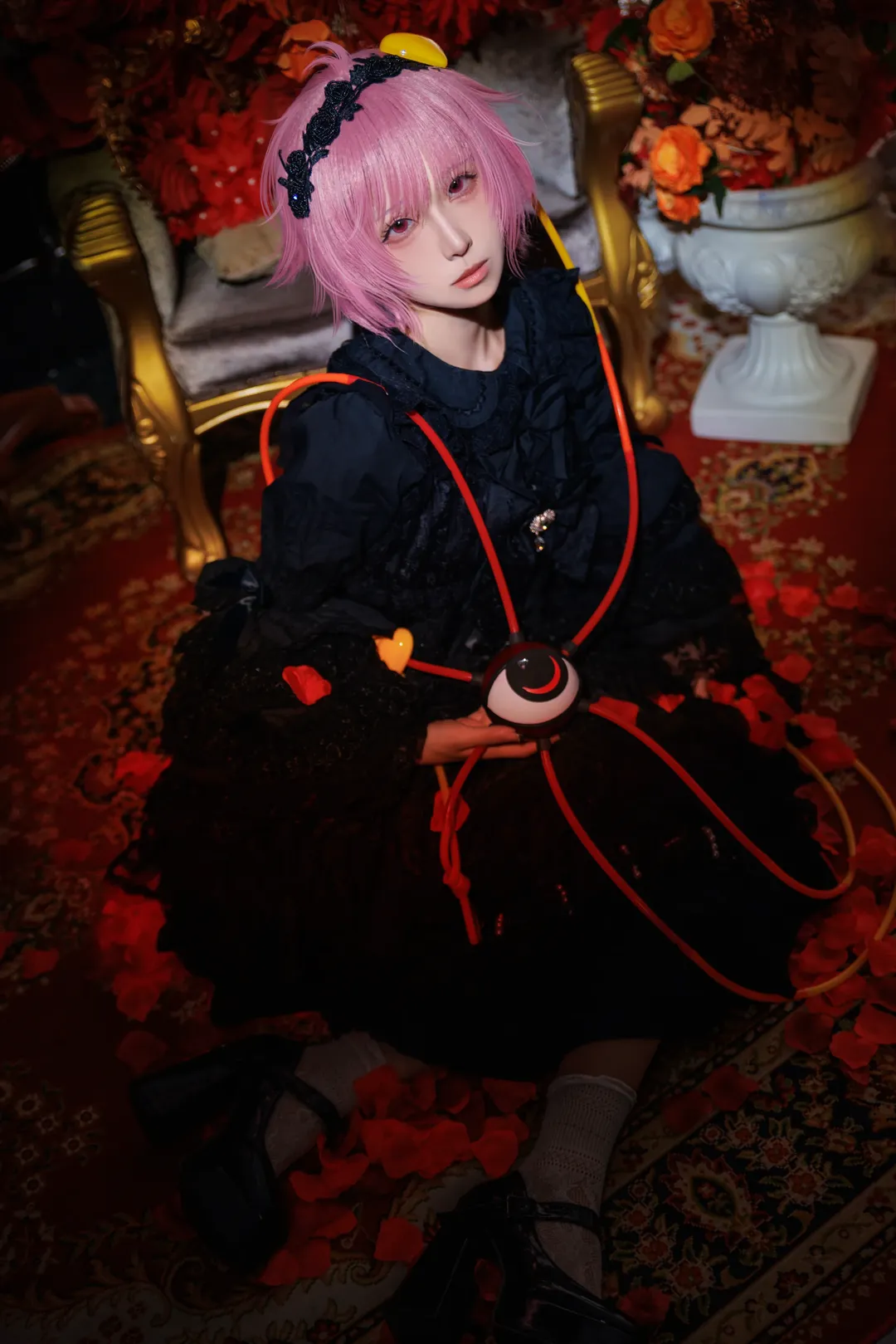 东方project, 古明地觉cos, 哥特风cosplay, 蕾丝洋装, 地灵殿