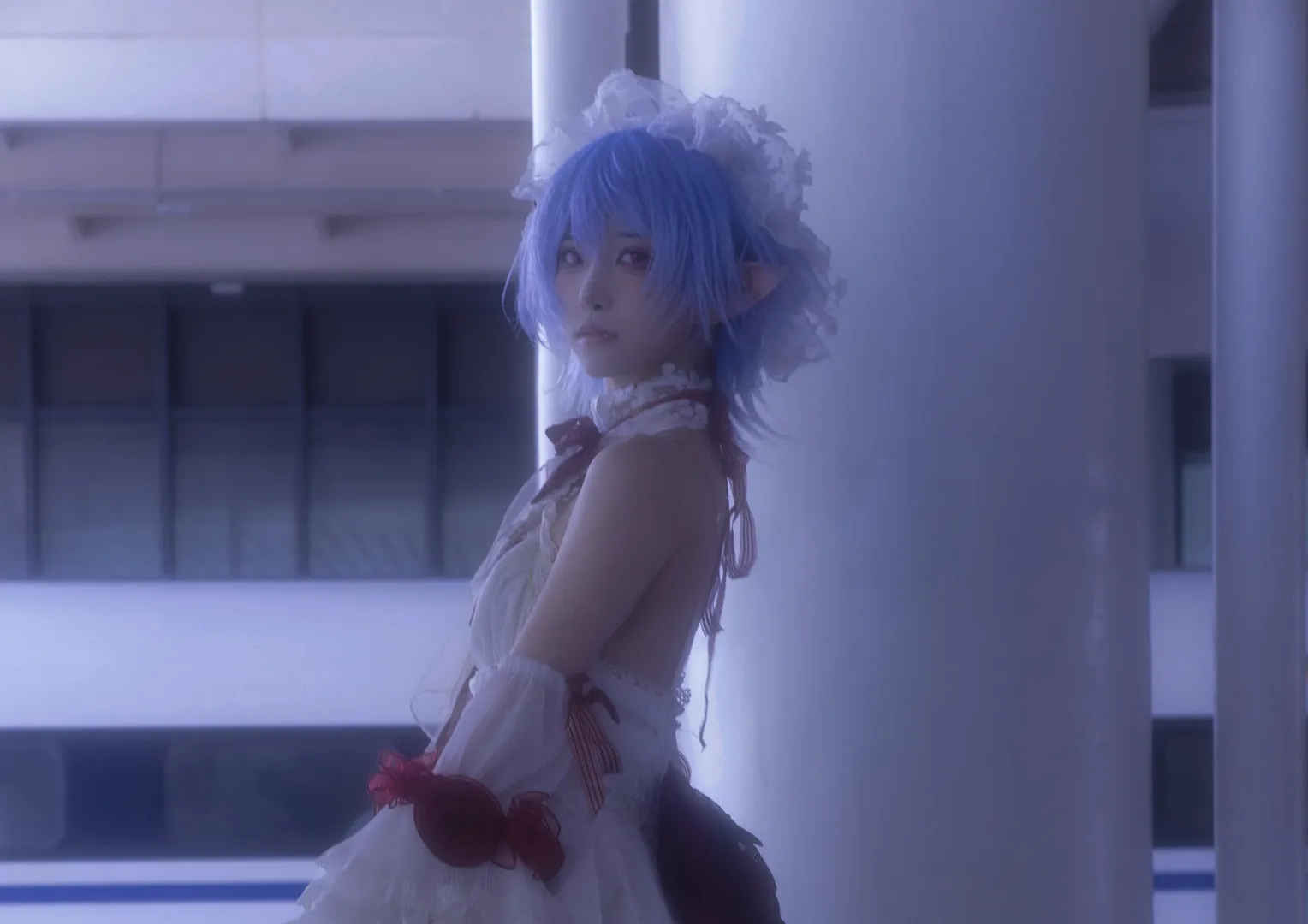 Touhou Project, Remilia cosplay, Gothic style outfit, Elf ear cosplay, Vampire cosplay