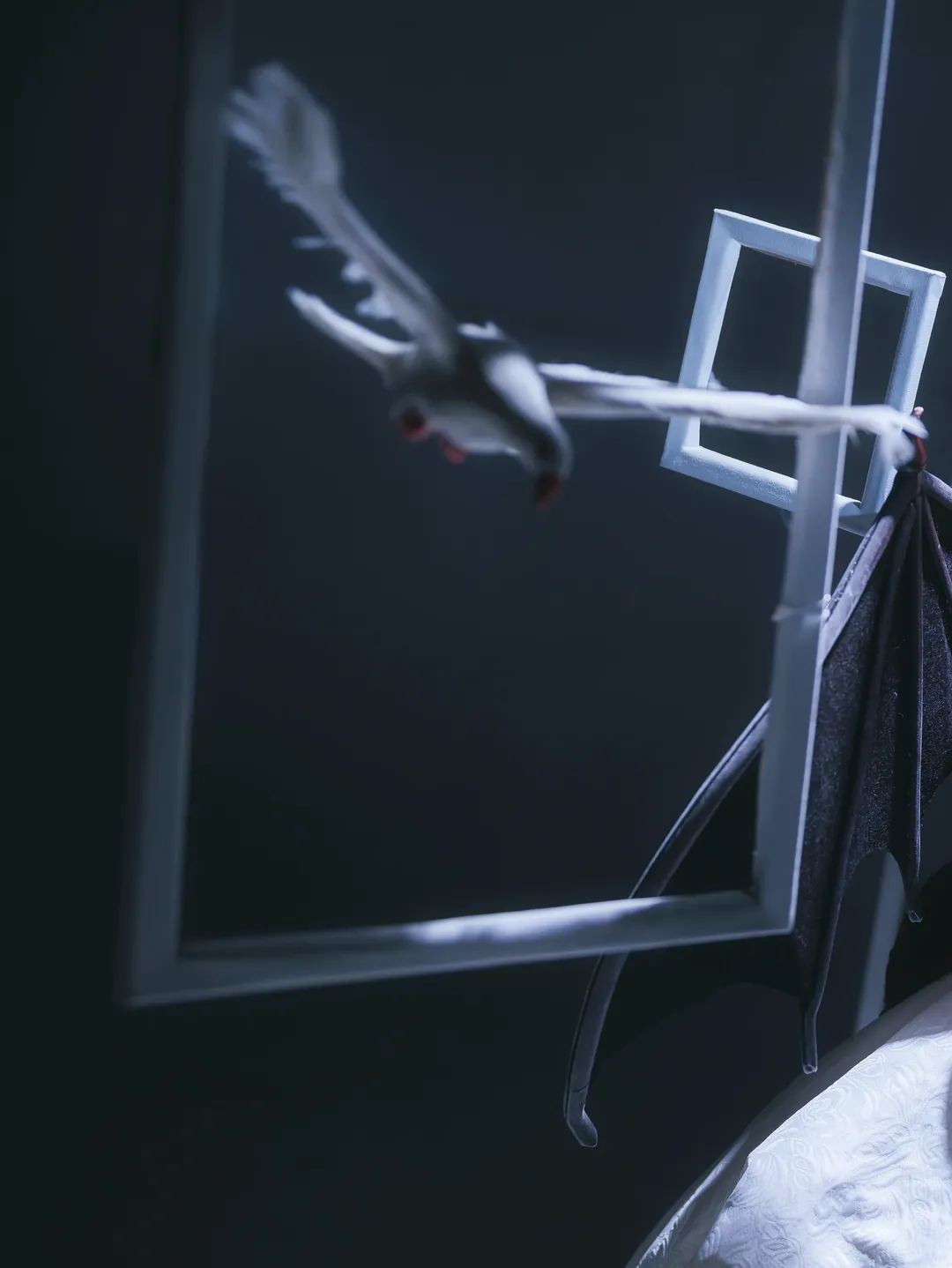 Dark style photography, Prop showcase, Vampire cosplay, Gothic atmosphere, Macro still life