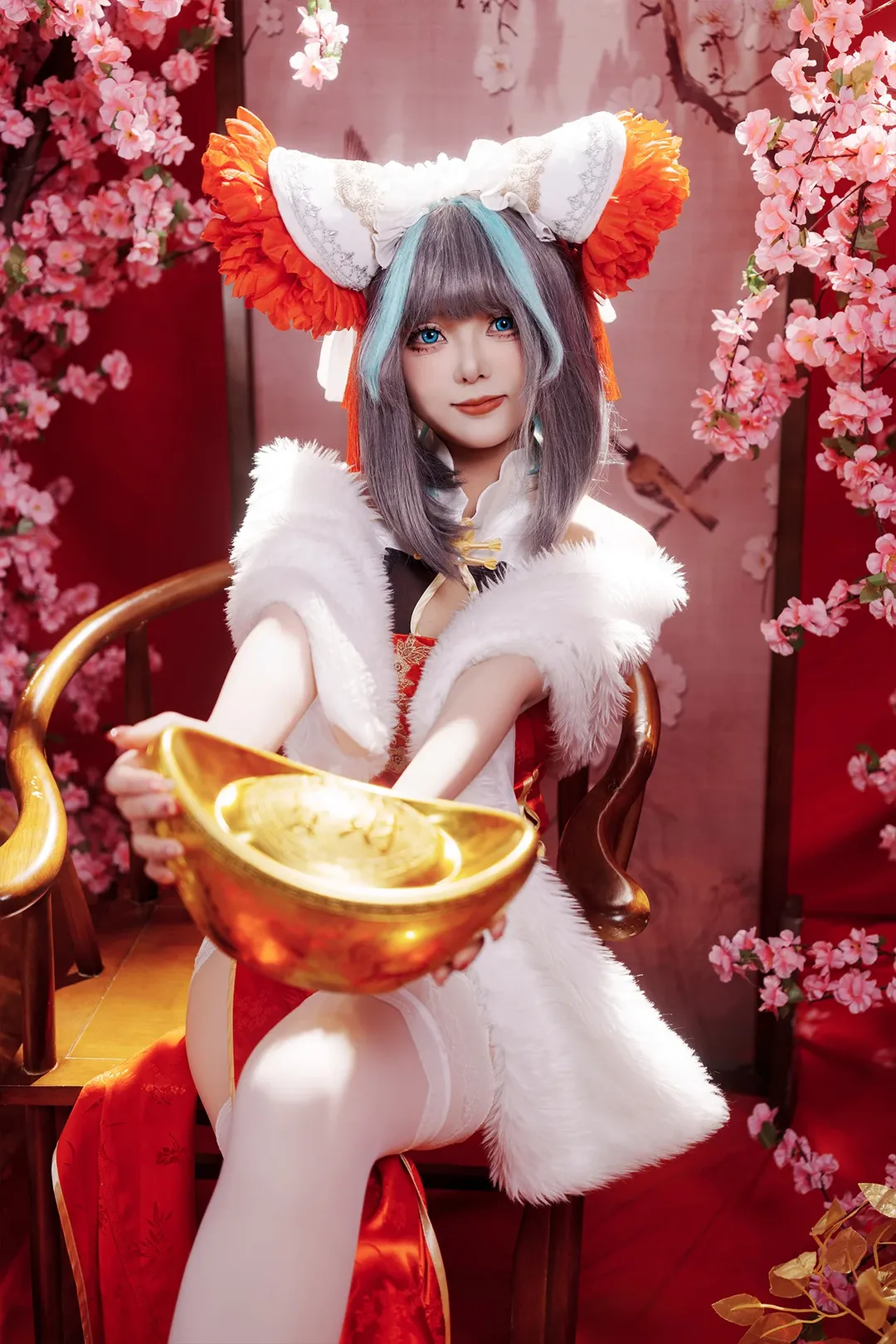 柴郡cos, 碧蓝航线, 旗袍, 二次元cosplay, 白丝