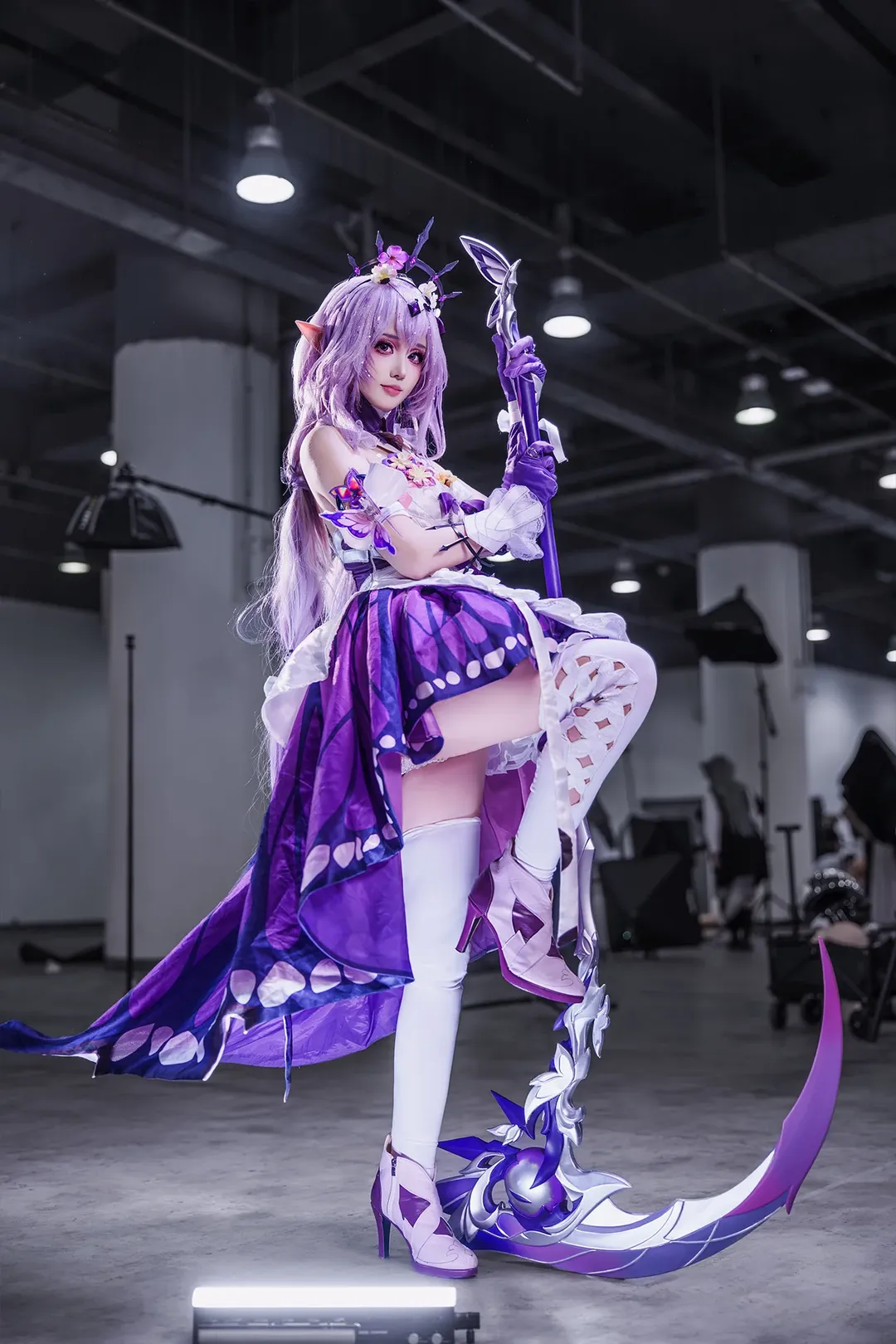 cosplay, Honkai: Star Rail, Convention photos, Castorice cosplay, White over-the-knee socks