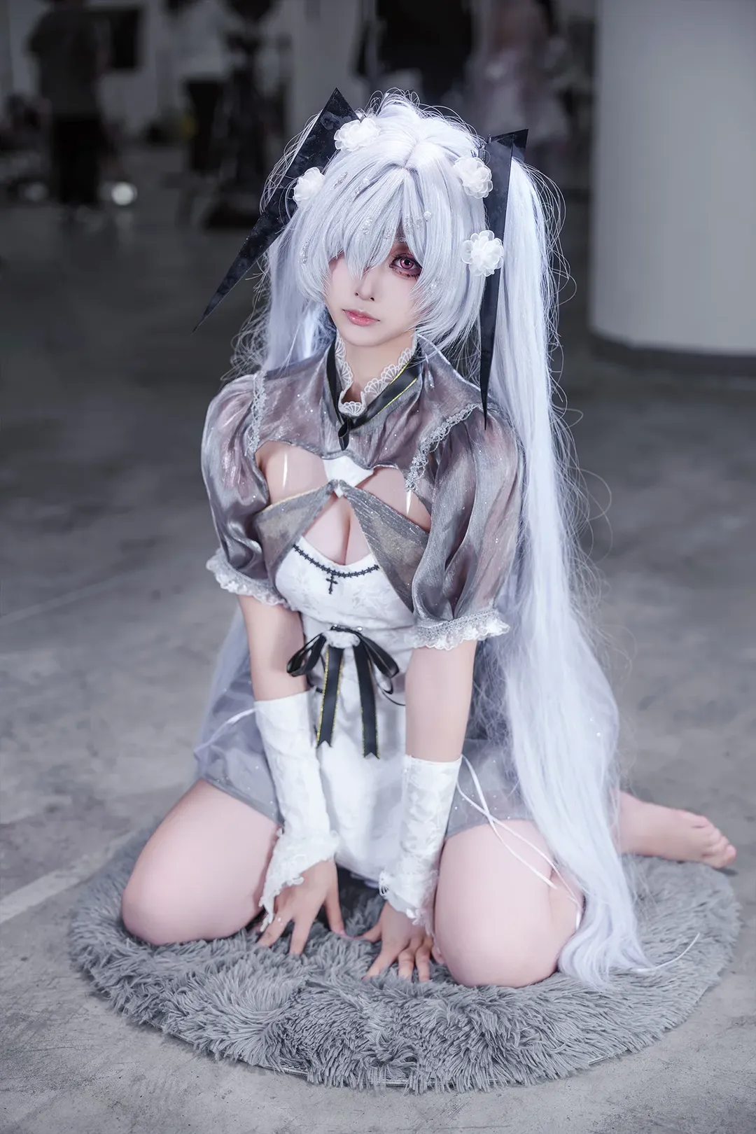 Convention photos, Cinderella cosplay, Anime cosplay, White hair fetishist, Goddess of Victory: Nikke - Image 1