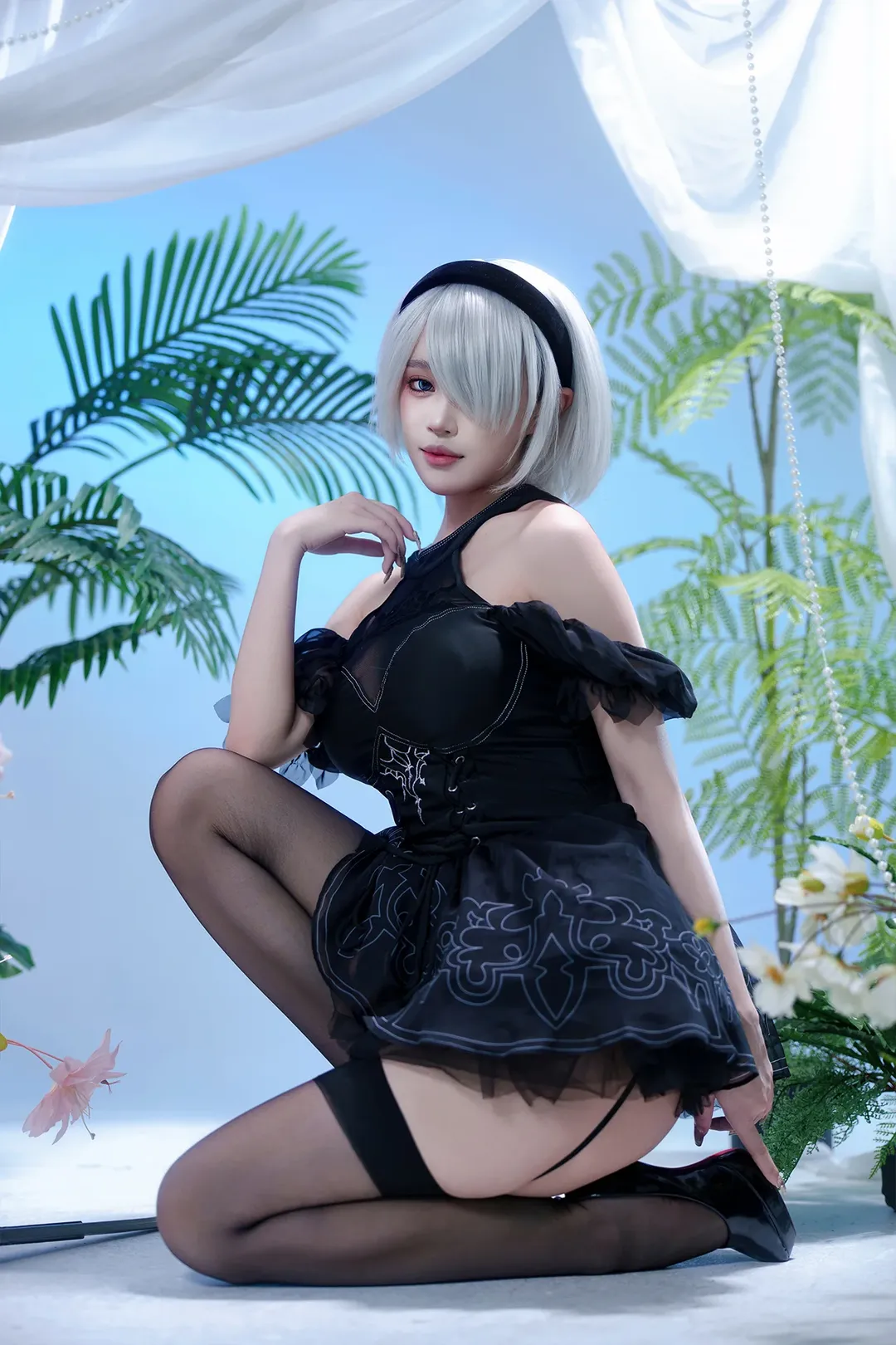夏コーデ, ニーア オートマタ, コスプレ撮影, ストッキングコーデ, 2B コスプレ - 5枚目