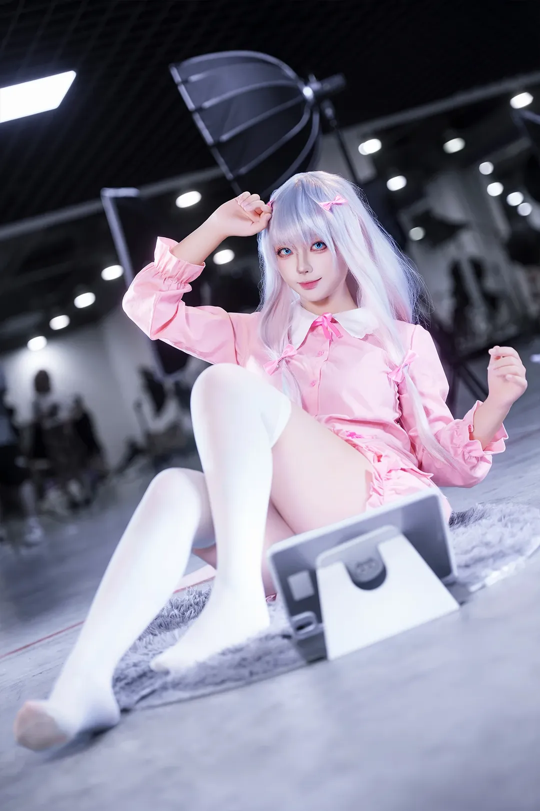 Convention photos, Anime cosplay, Eromanga Sensei, White thigh-highs outfit, Izumi Sagiri cosplay - Image 3