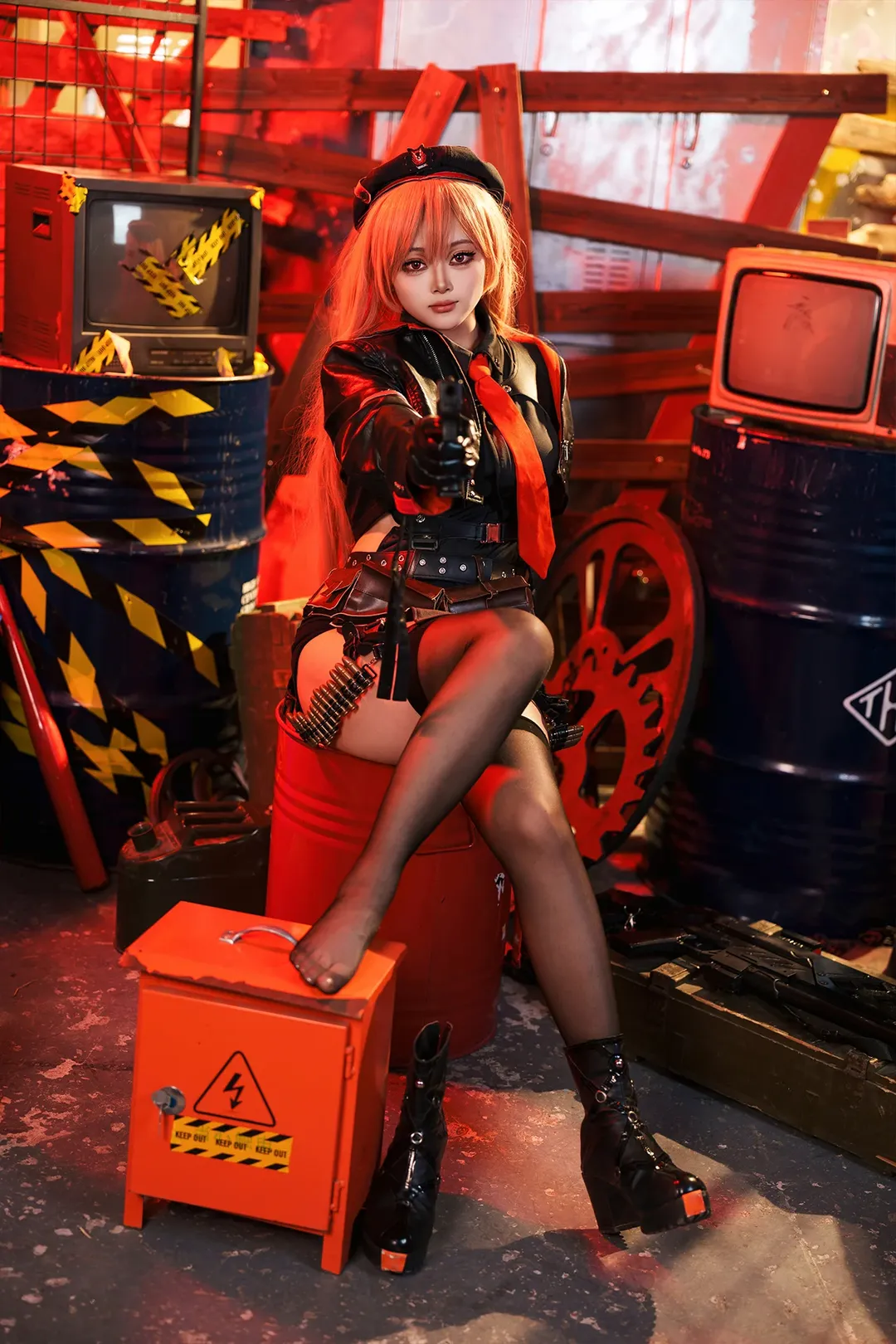 二次元摄影, 胜利女神, 拉毗cos, 黑丝穿搭, 战术风Cosplay - 第1张