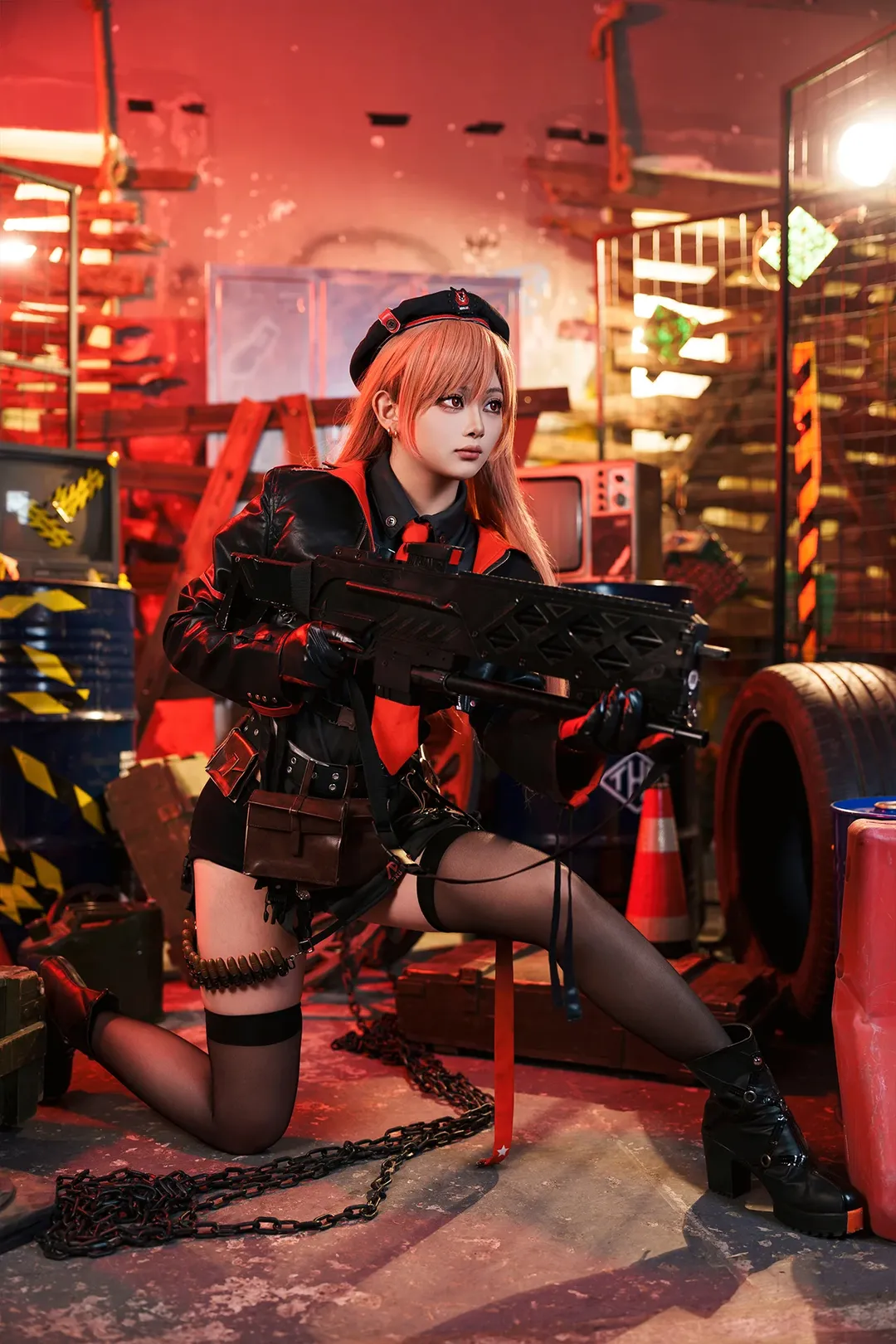 二次元攝影, 勝利女神, 拉毗cos, 黑絲穿搭, 戰術風Cosplay