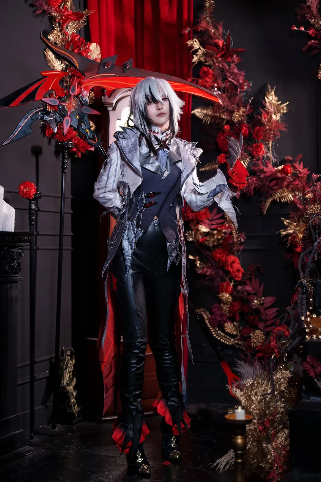 Genshin Impact, Lynette Cosplay, Black stockings cosplay, The Knave cosplay, Lyney cosplay - Image 4