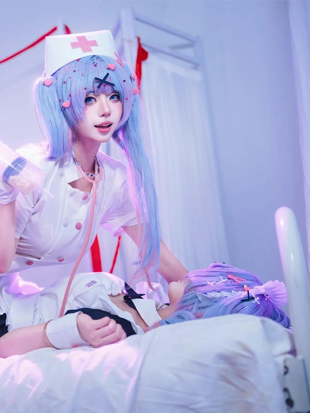 二次元摄影, 初音未来cos, 兔子洞, 黑丝, 护士服cosplay - 第4张