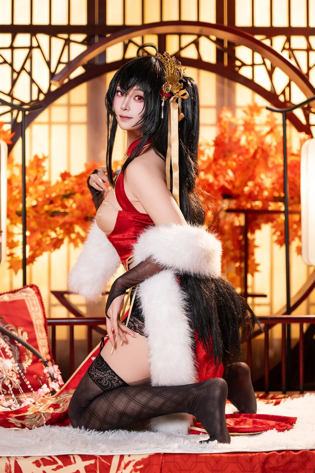 二次元撮影, アズールレーン, チャイナドレス コスプレ, 黒タイツ コーデ, 大鳳コスプレ - 4枚目