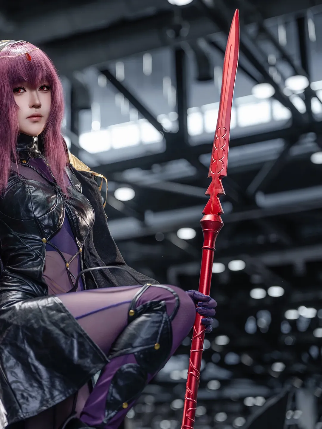 Fate/Grand Order, Convention photos, Anime cosplay, Scathach cosplay, Purple pantyhose - Image 3