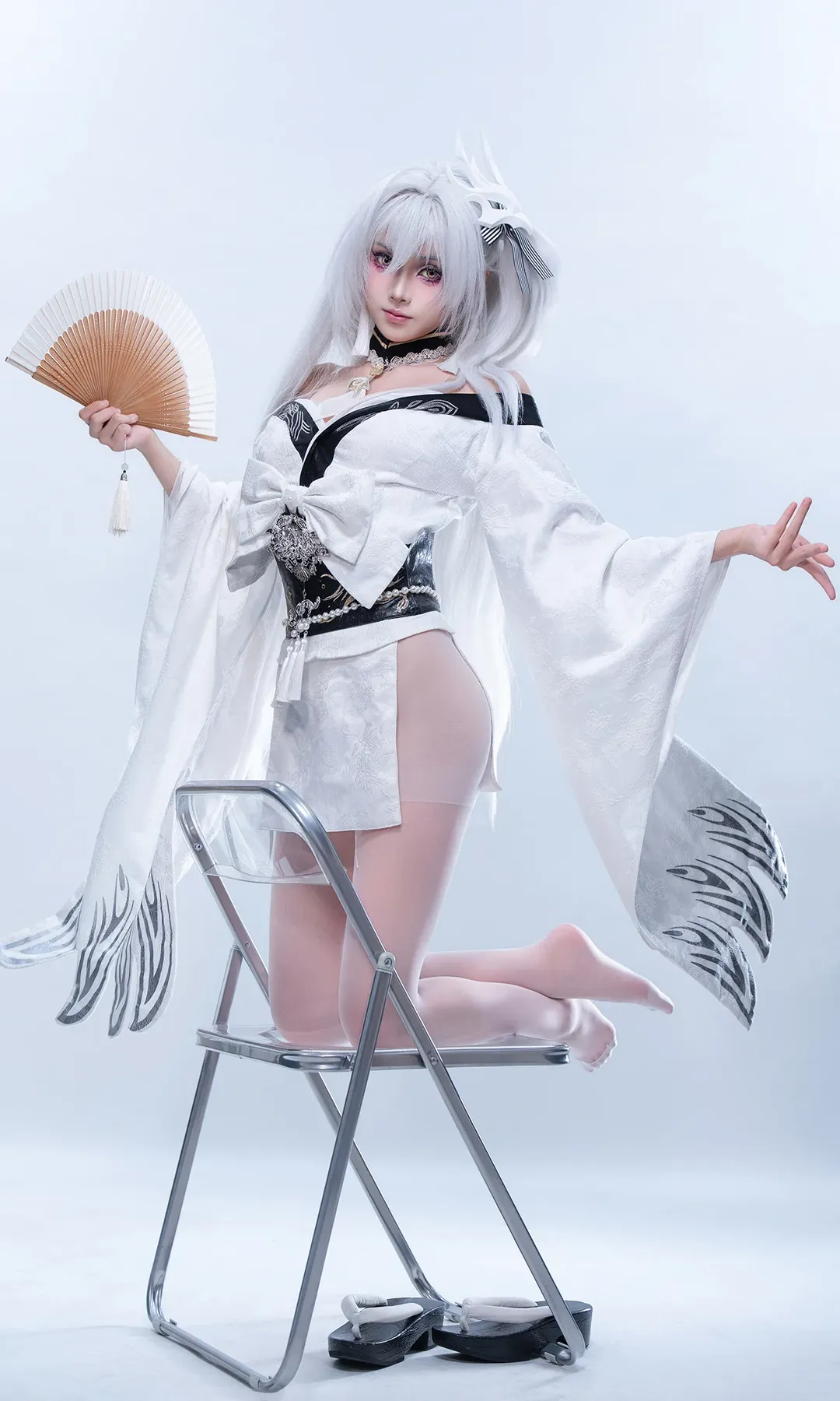 cosplay, Anime-style photography, Azur Lane, White thigh-highs outfit, Bai Feng cosplay - Image 3