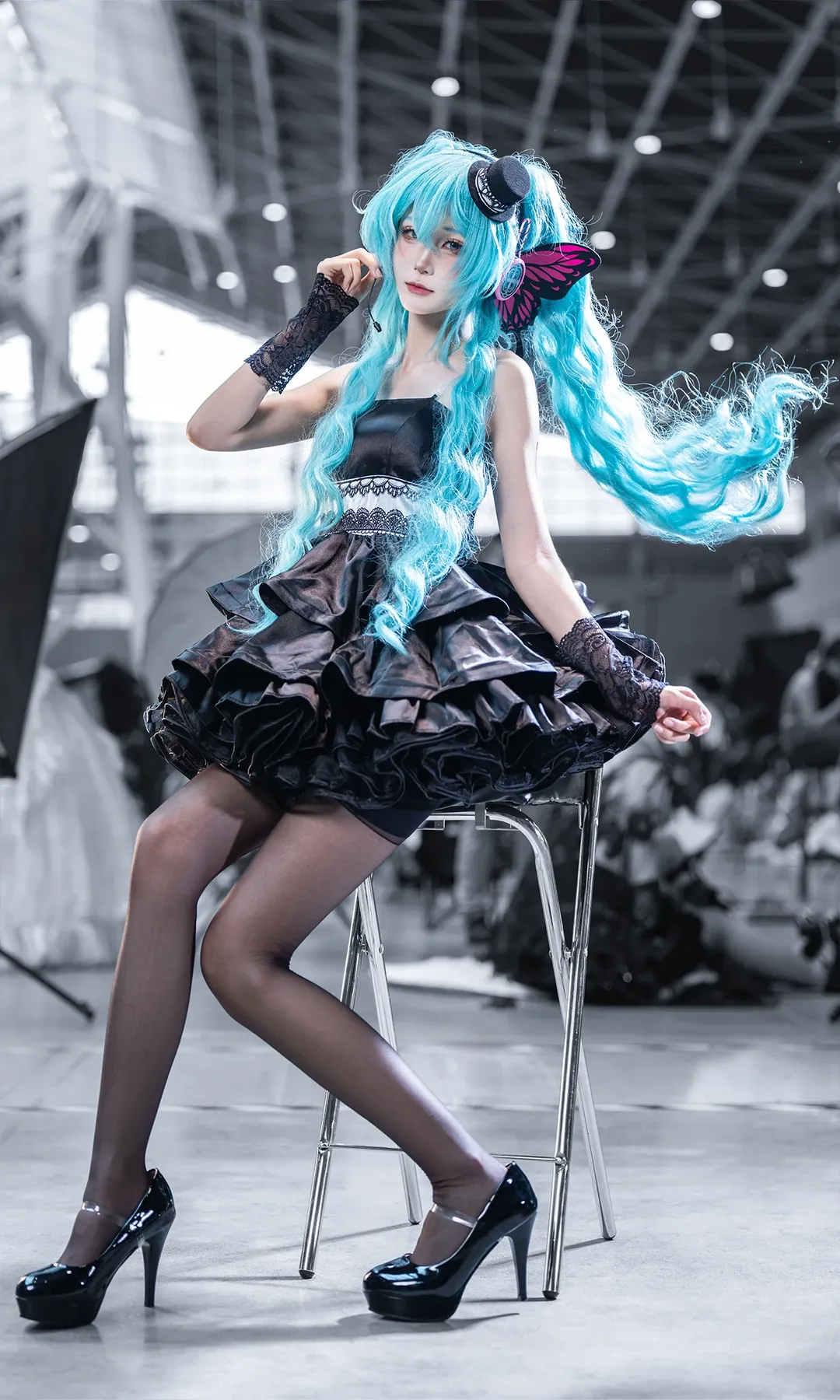 漫展返图, 初音未来cos, cosplay摄影, 黑丝穿搭, VOCALOID - 第3张