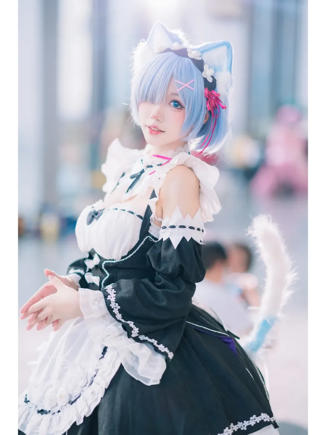 二次元cosplay, 白丝, 唯卓仕, CICF漫展, 猫猫蕾姆cos - 第1张