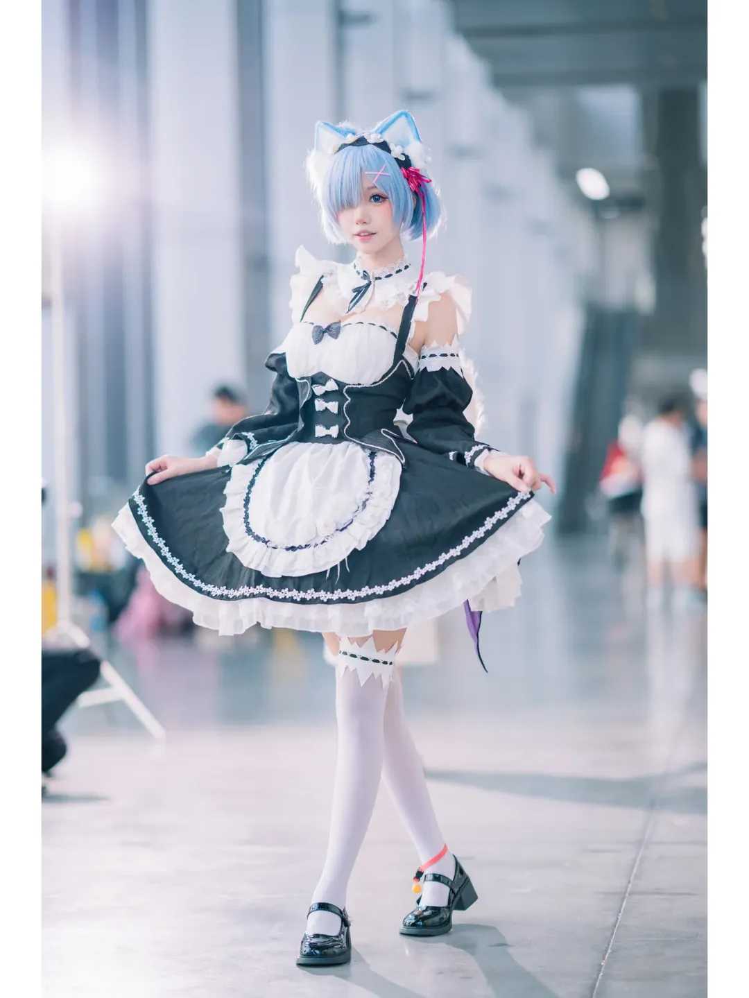 二次元cosplay, 白丝, 唯卓仕, CICF漫展, 猫猫蕾姆cos