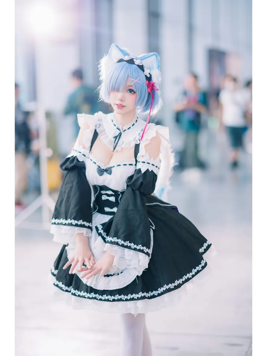 二次元cosplay, 白丝, 唯卓仕, CICF漫展, 猫猫蕾姆cos - 第13张