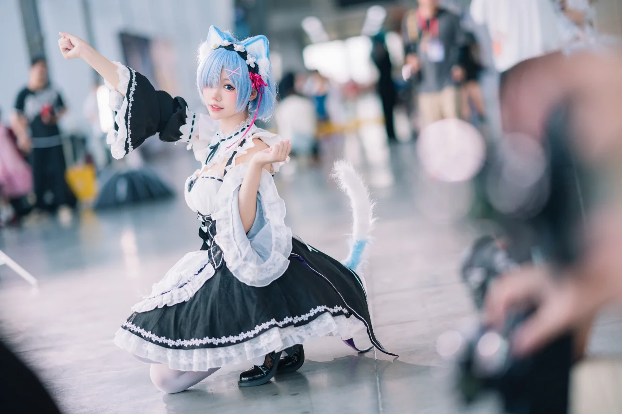二次元cosplay, 白丝, 唯卓仕, CICF漫展, 猫猫蕾姆cos - 第18张