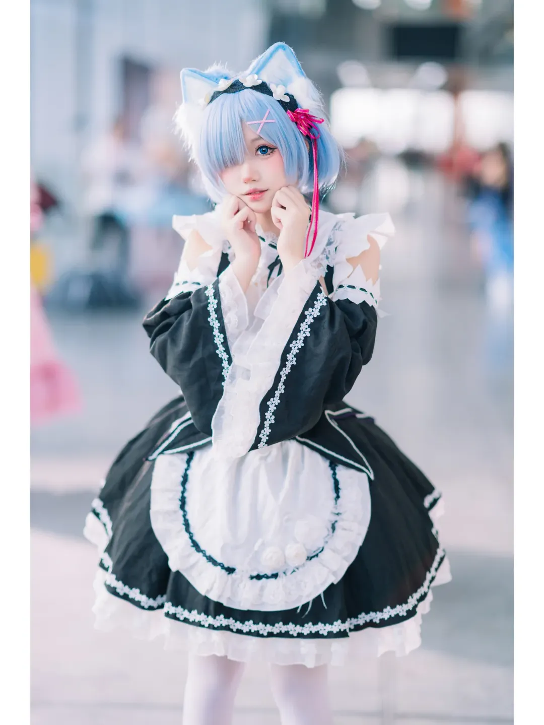 二次元cosplay, 白丝, 唯卓仕, CICF漫展, 猫猫蕾姆cos - 第2张