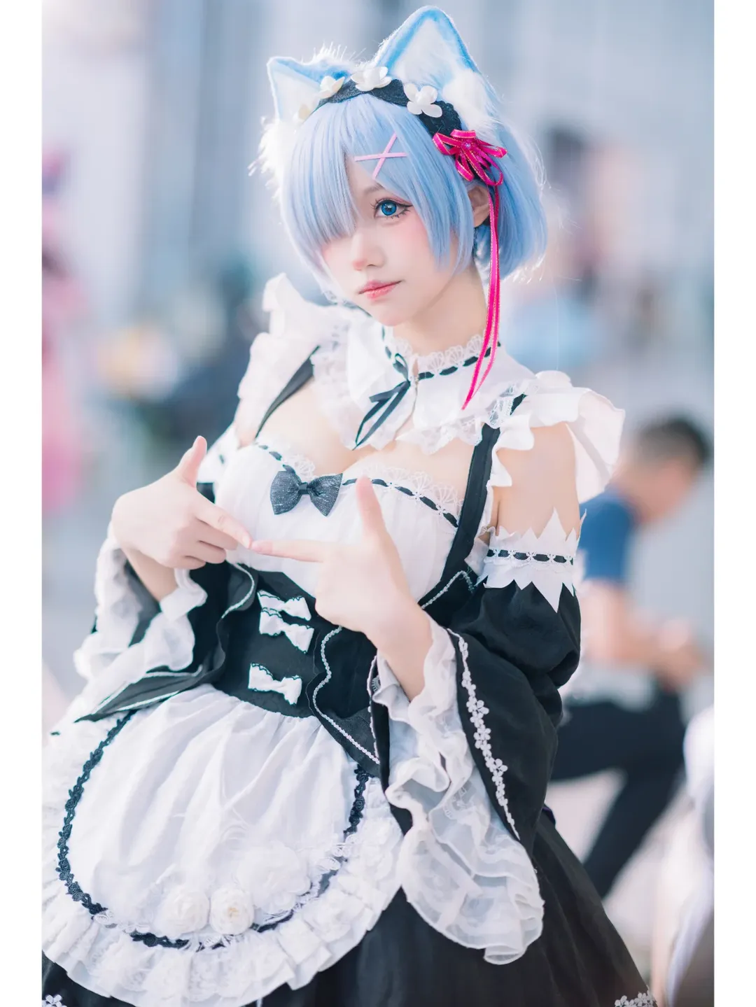 二次元cosplay, 白丝, 唯卓仕, CICF漫展, 猫猫蕾姆cos - 第3张