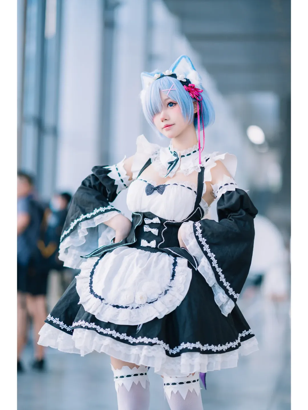 二次元cosplay, 白丝, 唯卓仕, CICF漫展, 猫猫蕾姆cos - 第5张