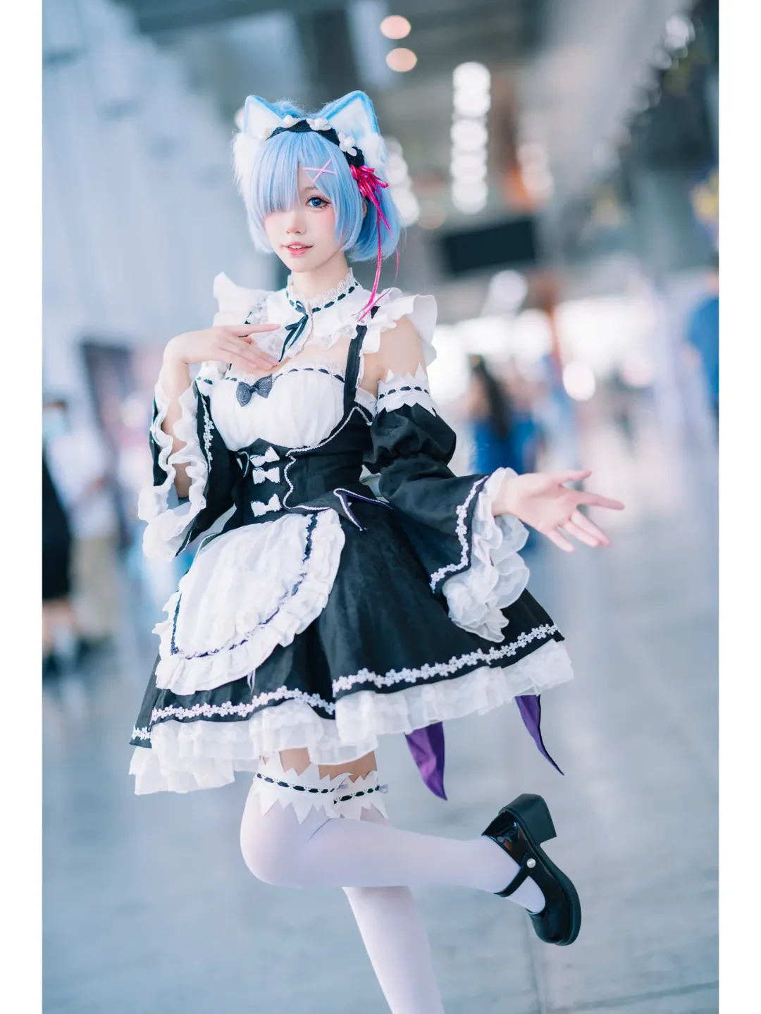 二次元cosplay, 白丝, 唯卓仕, CICF漫展, 猫猫蕾姆cos - 第6张