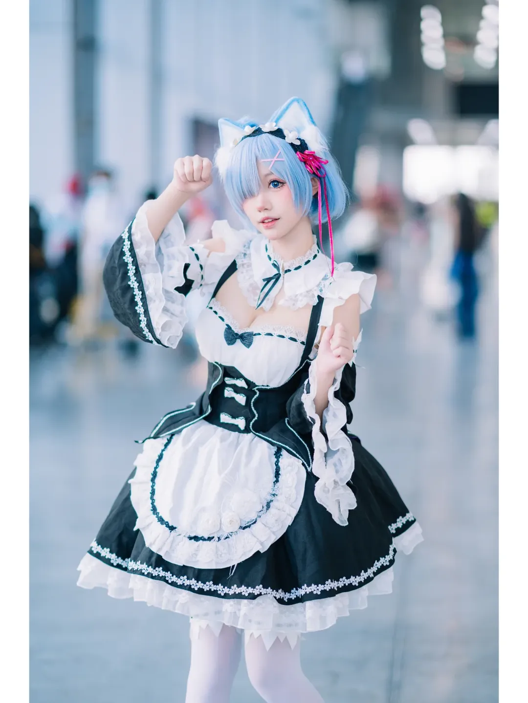 二次元cosplay, 白丝, 唯卓仕, CICF漫展, 猫猫蕾姆cos - 第7张