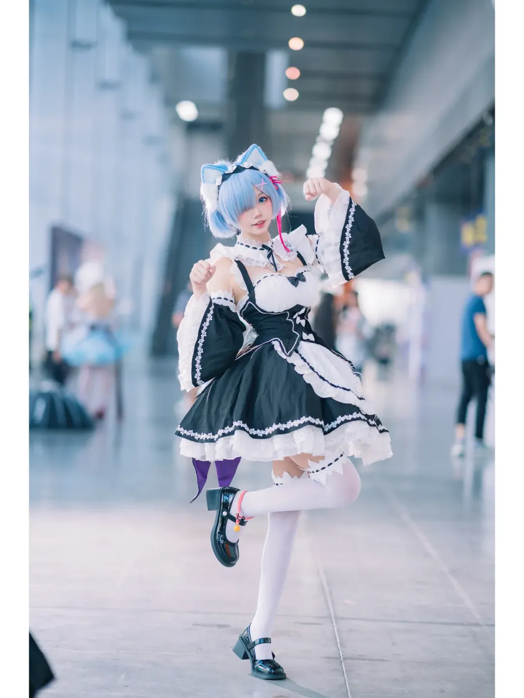 二次元cosplay, 白丝, 唯卓仕, CICF漫展, 猫猫蕾姆cos - 第8张