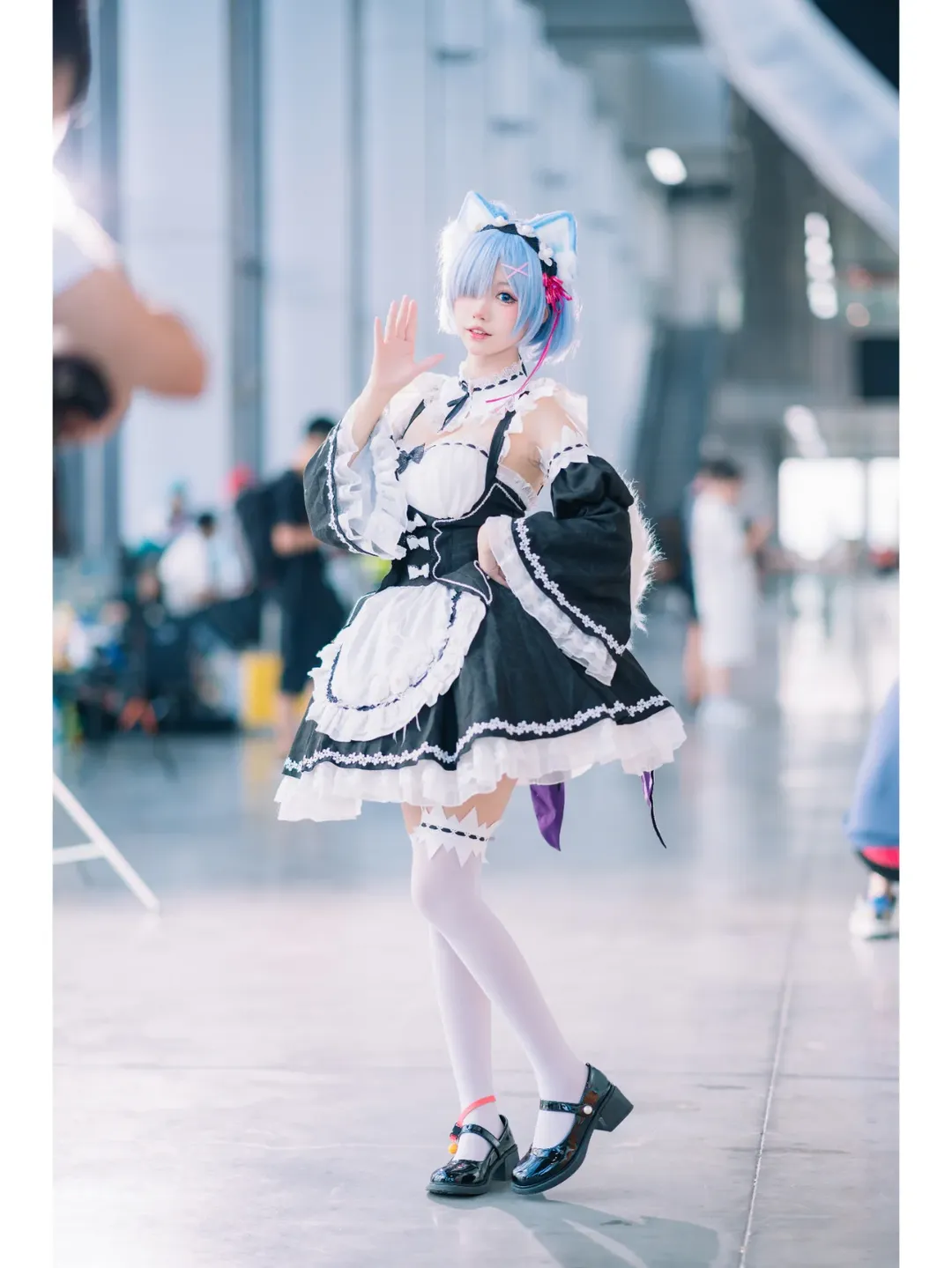 二次元cosplay, 白丝, 唯卓仕, CICF漫展, 猫猫蕾姆cos - 第9张