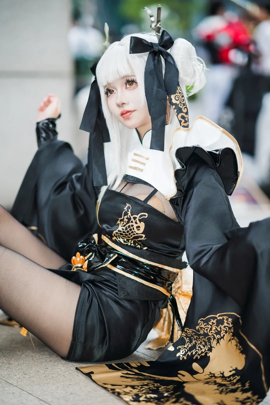漫展返图, 萤火虫漫展, 和风穿搭, 黑丝穿搭, nikke胜利女神cosplay - 第1张