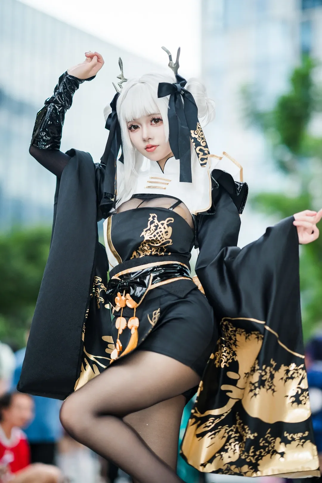 漫展返图, 萤火虫漫展, 和风穿搭, 黑丝穿搭, nikke胜利女神cosplay