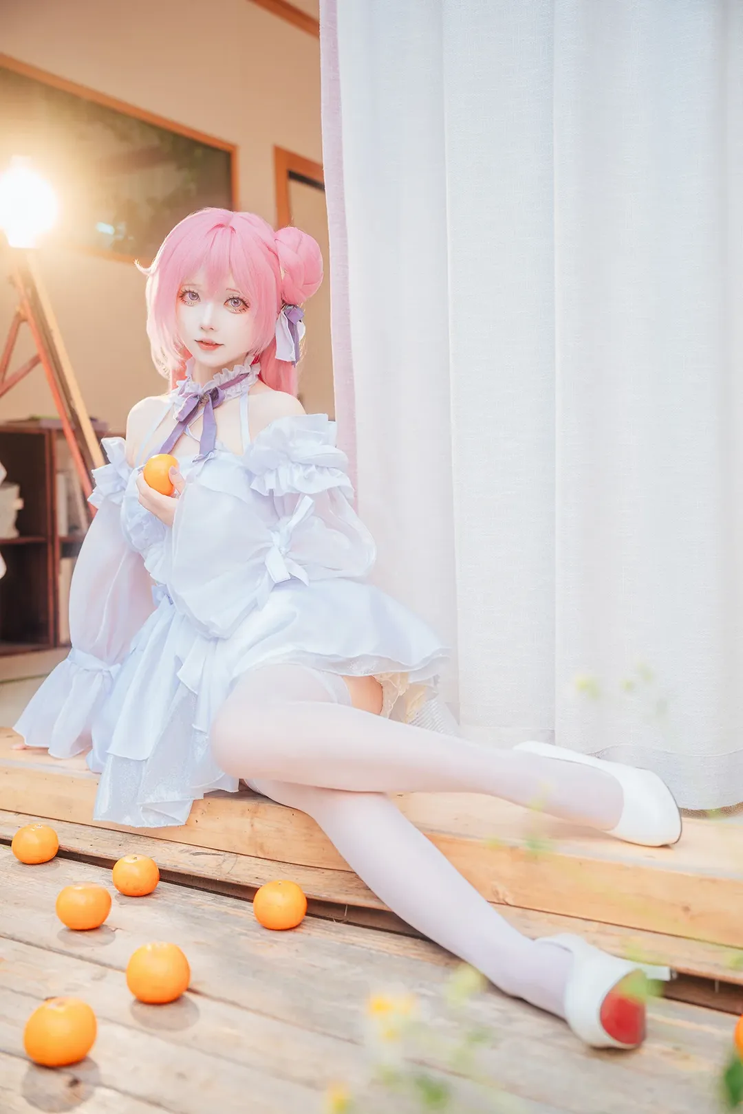 二次元摄影, 胜利女神nikke, cosplay分享, 白丝穿搭, 桃乐丝cos - 第1张