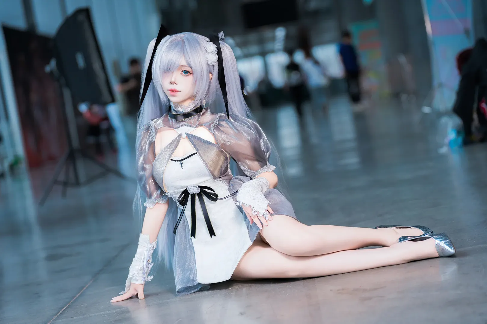 漫展返图, 萤火虫漫展, 灰姑娘cos, 胜利女神：妮姬, 白丝穿搭 - 第10张