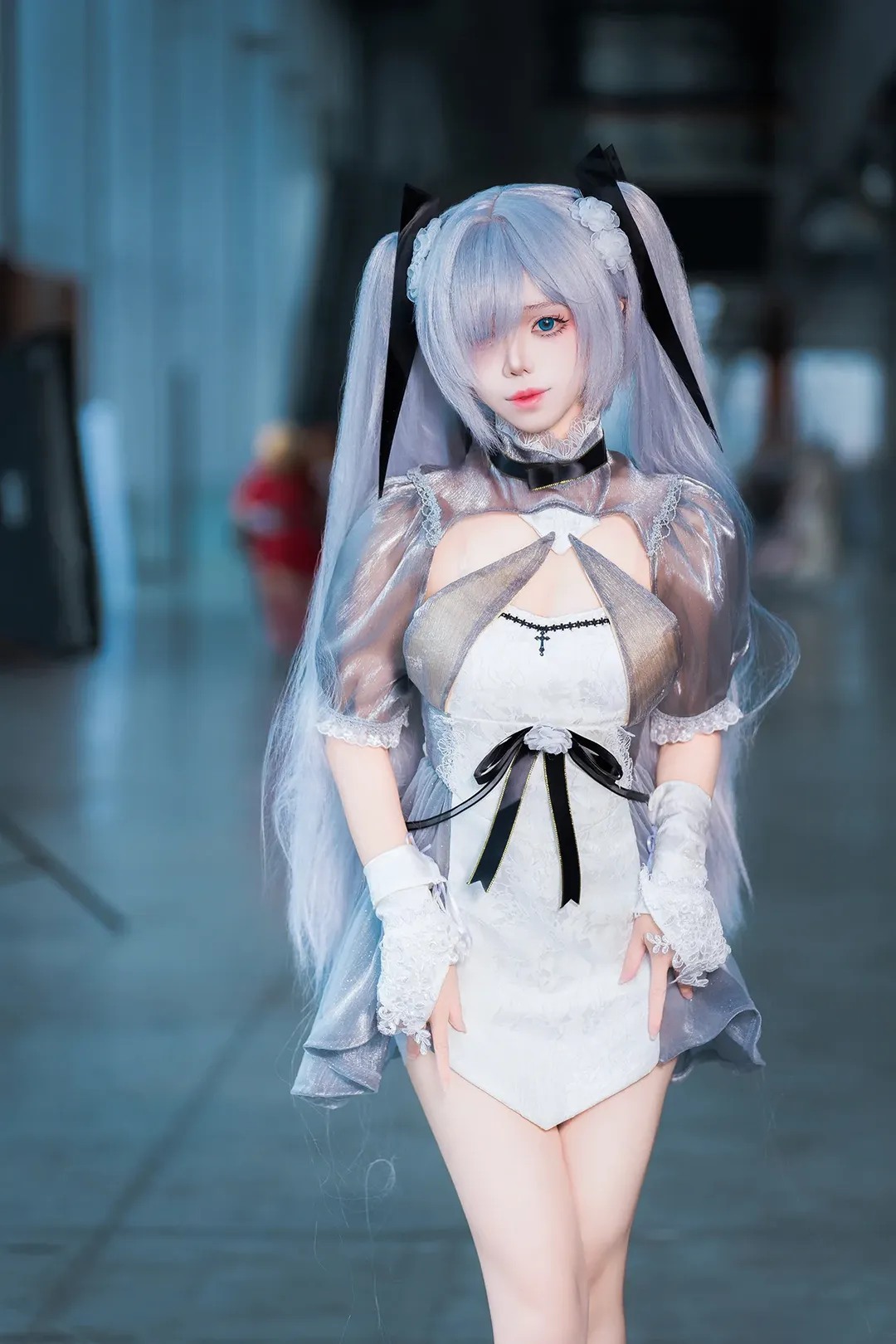 漫展返图, 萤火虫漫展, 灰姑娘cos, 胜利女神：妮姬, 白丝穿搭 - 第7张