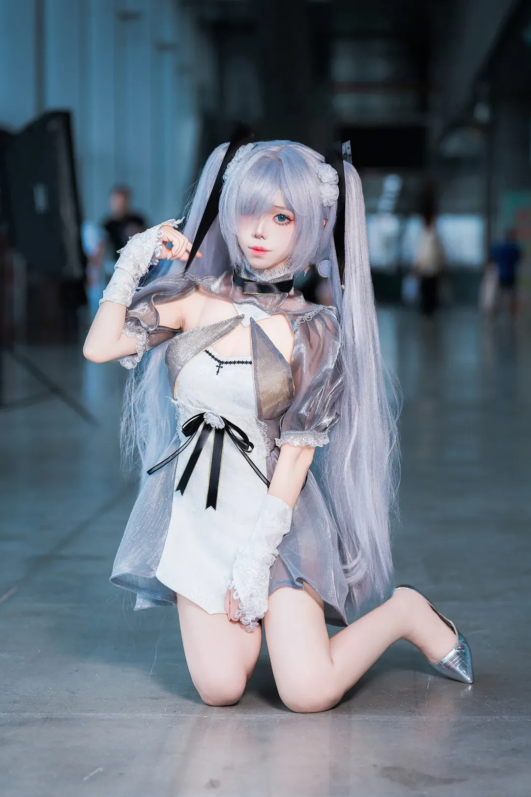 漫展返图, 萤火虫漫展, 灰姑娘cos, 胜利女神：妮姬, 白丝穿搭 - 第9张