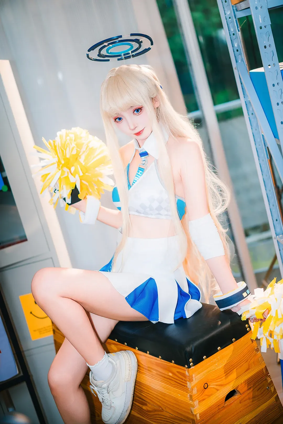 碧蓝档案, cosplay摄影, 飞鸟马时cos, 深光影像, 啦啦队cos