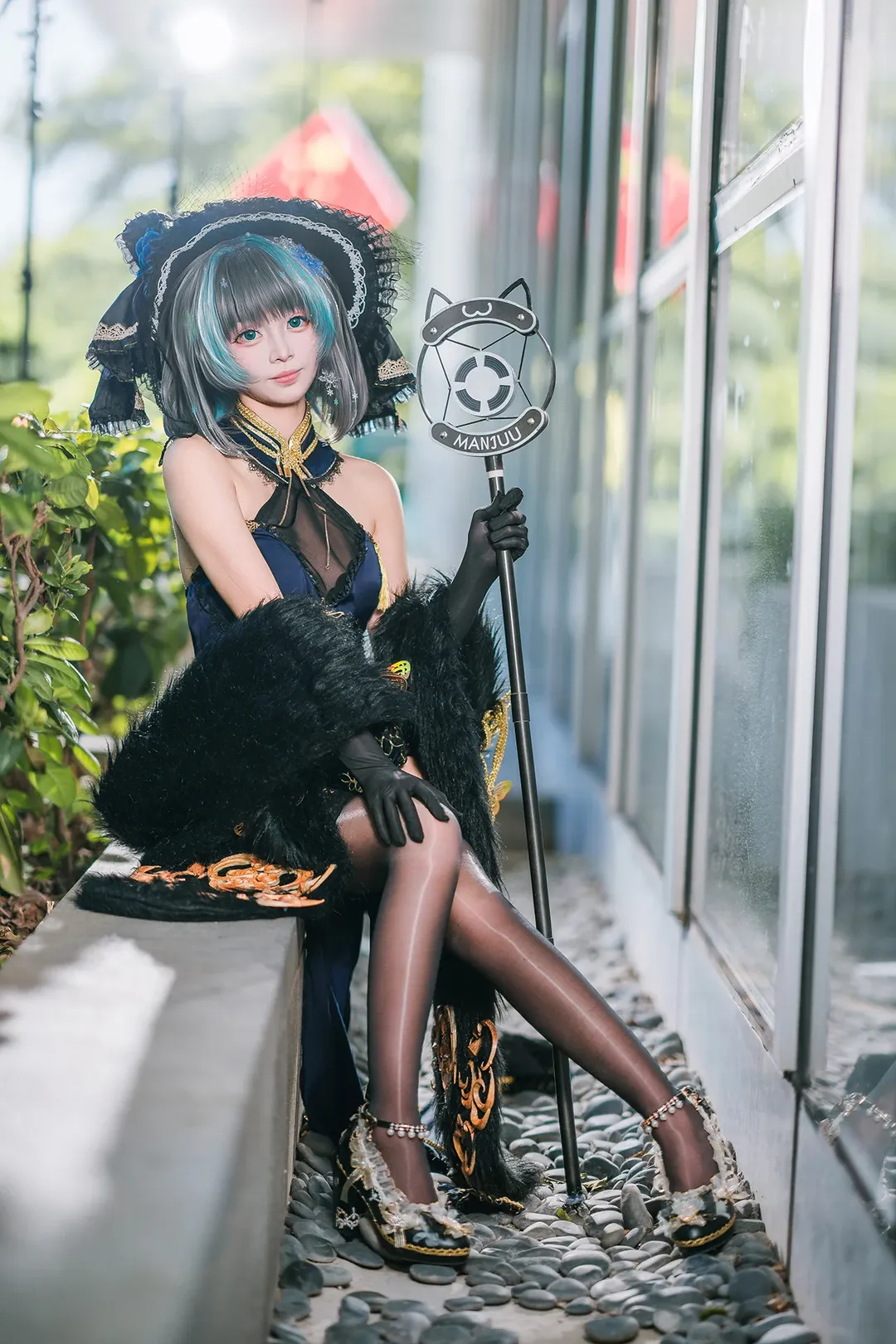 柴郡cos, 碧蓝航线, 广州漫展, 黑丝旗袍cos, cosplay场外 - 第3张