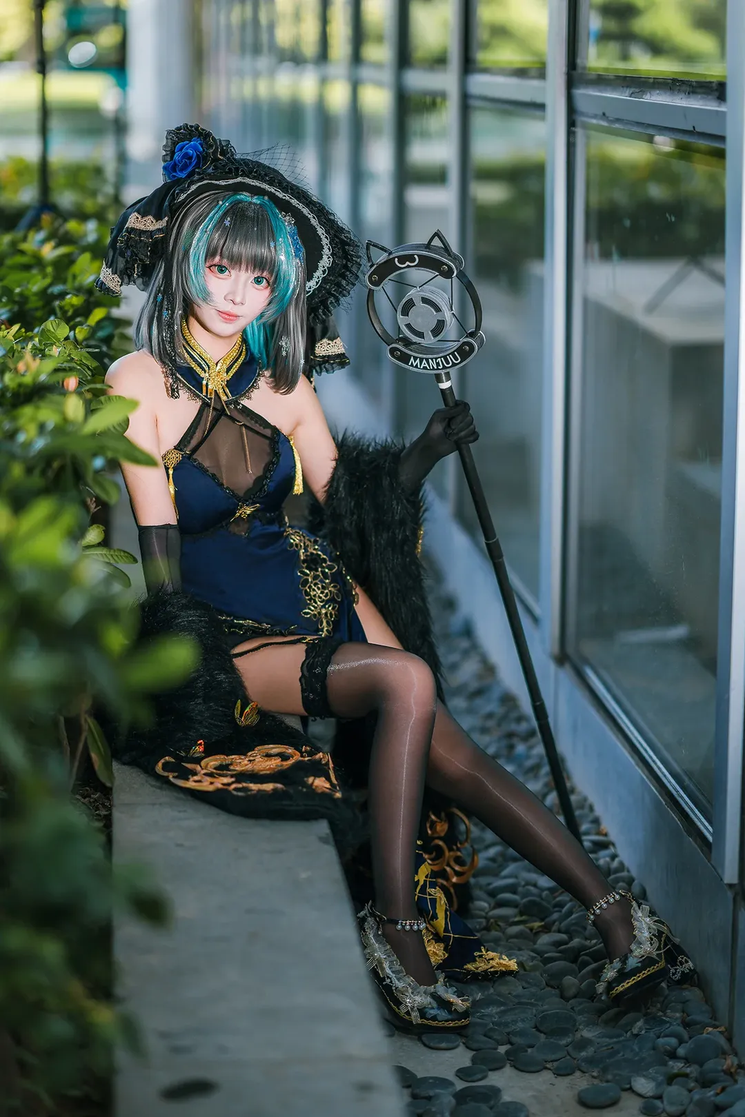 柴郡cos, 碧蓝航线, 广州漫展, 黑丝旗袍cos, cosplay场外 - 第5张
