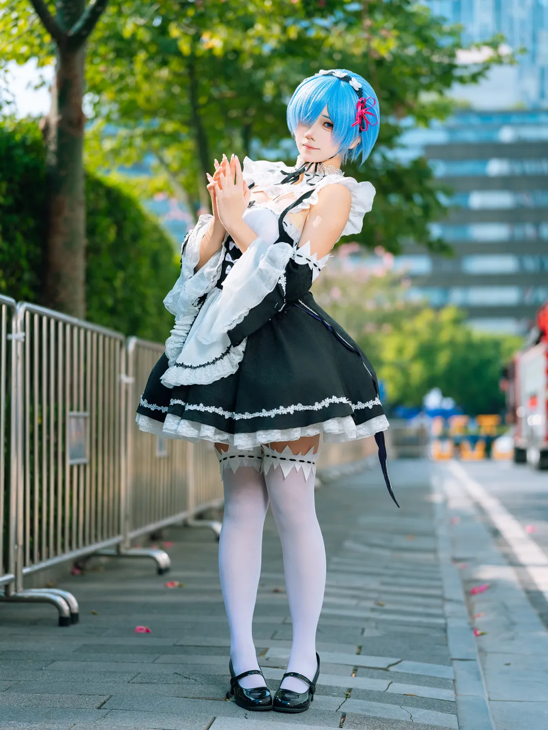 コスプレ, イベント写真, Re:ゼロから始める異世界生活, 白ストッキング, レム コスプレ - 2枚目