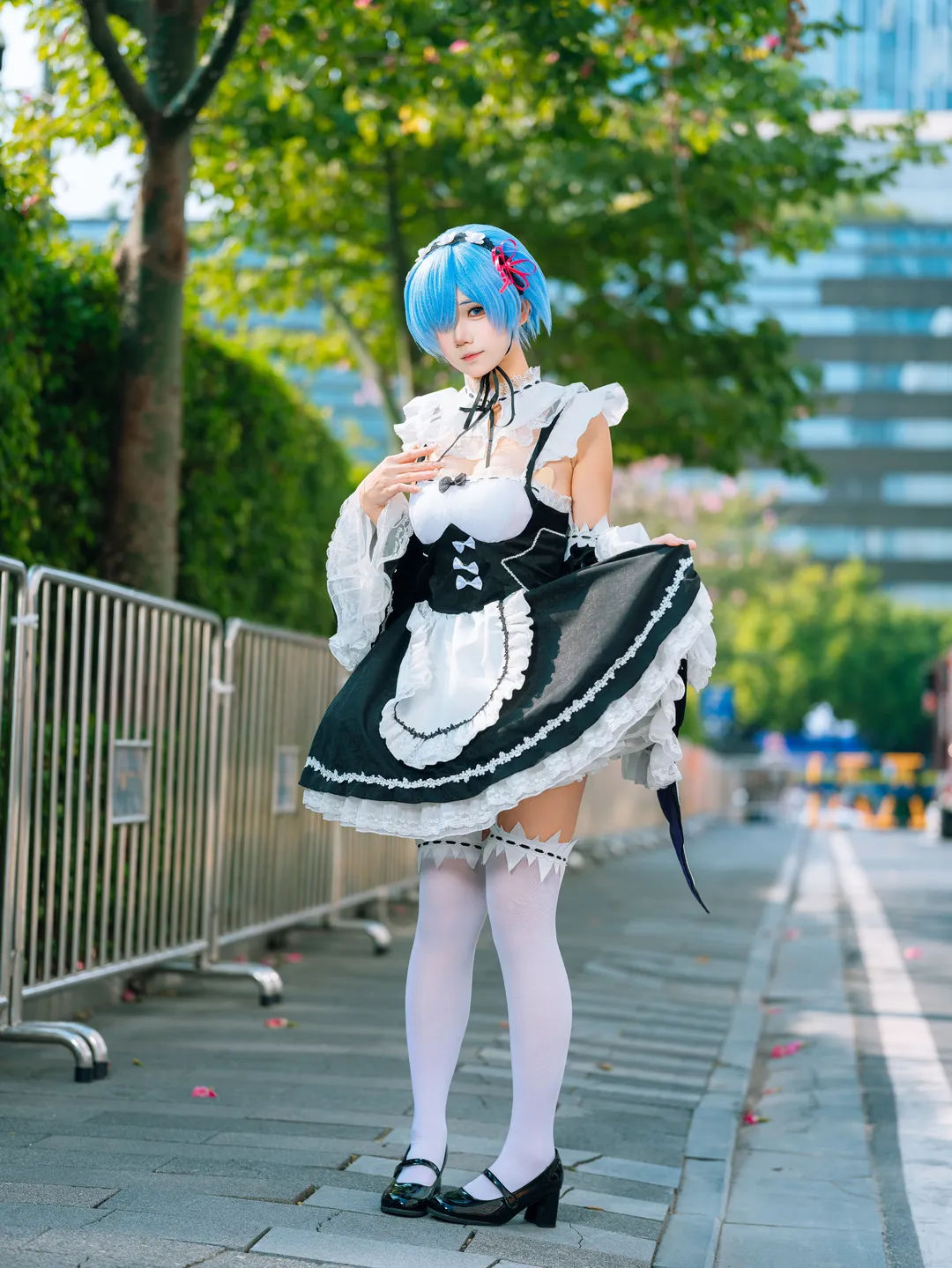 コスプレ, イベント写真, Re:ゼロから始める異世界生活, 白ストッキング, レム コスプレ - 3枚目
