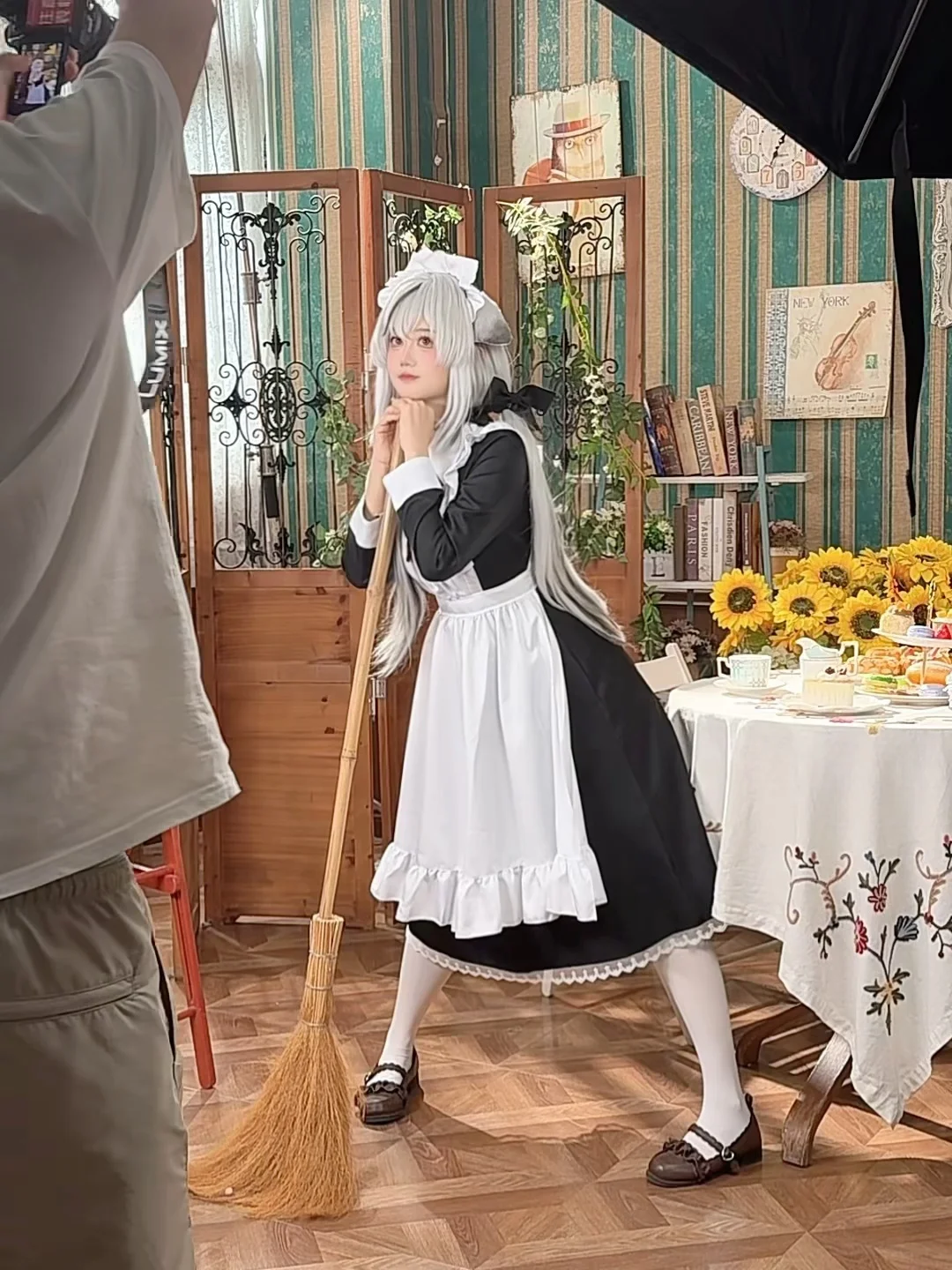 蔚蓝档案, 女仆装, 白丝, 棚拍花絮, 春原心奈cos - 第1张