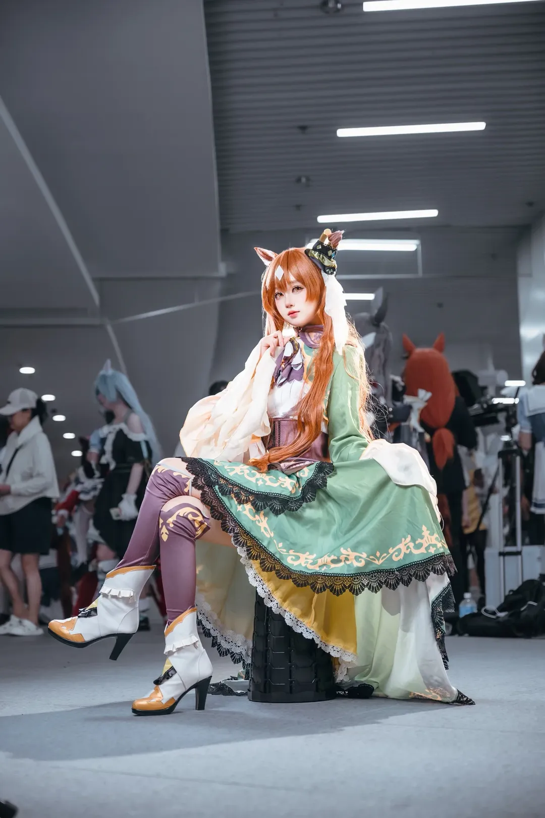 cosplay, 漫展, 里见光钻cos, 紫色丝袜, 闪耀优俊少女