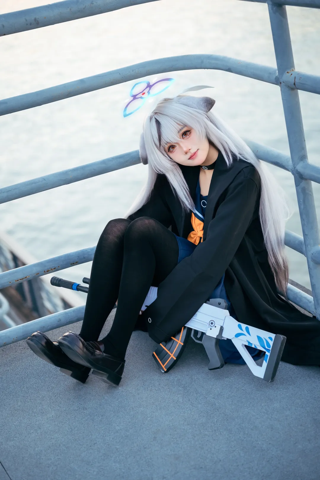 蔚蓝档案, cosplay摄影, 黑丝穿搭, 外景cosplay, 春原心奈cos - 第1张