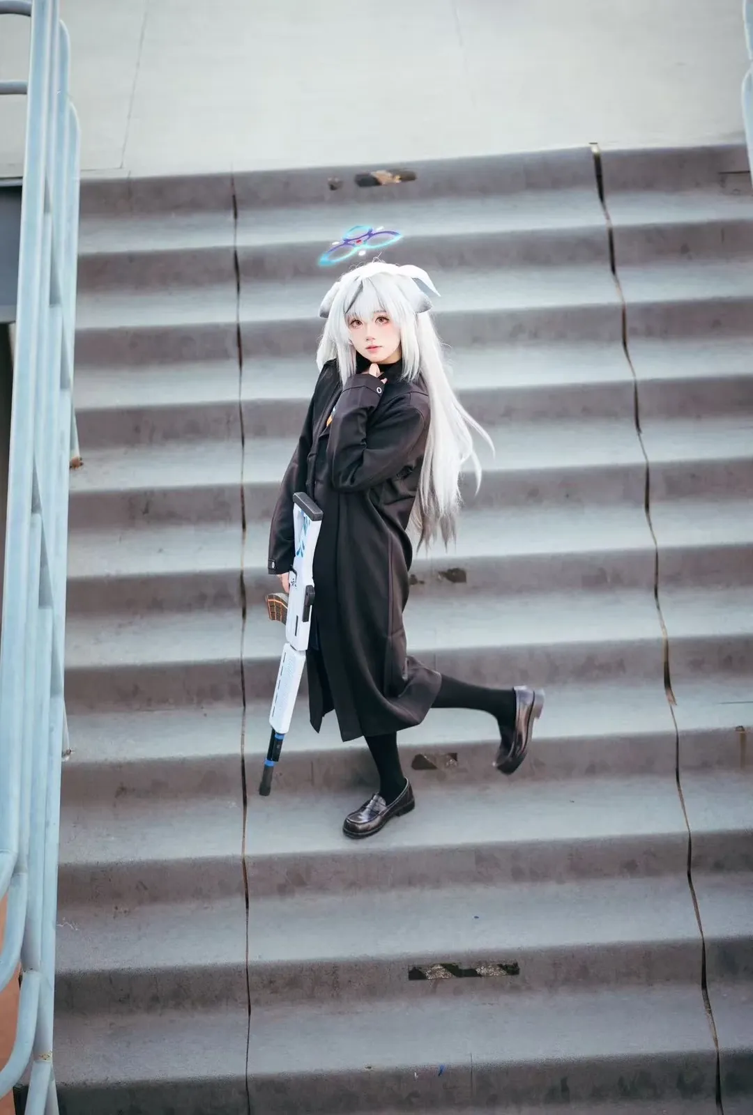 蔚蓝档案, cosplay摄影, 黑丝穿搭, 外景cosplay, 春原心奈cos - 第3张