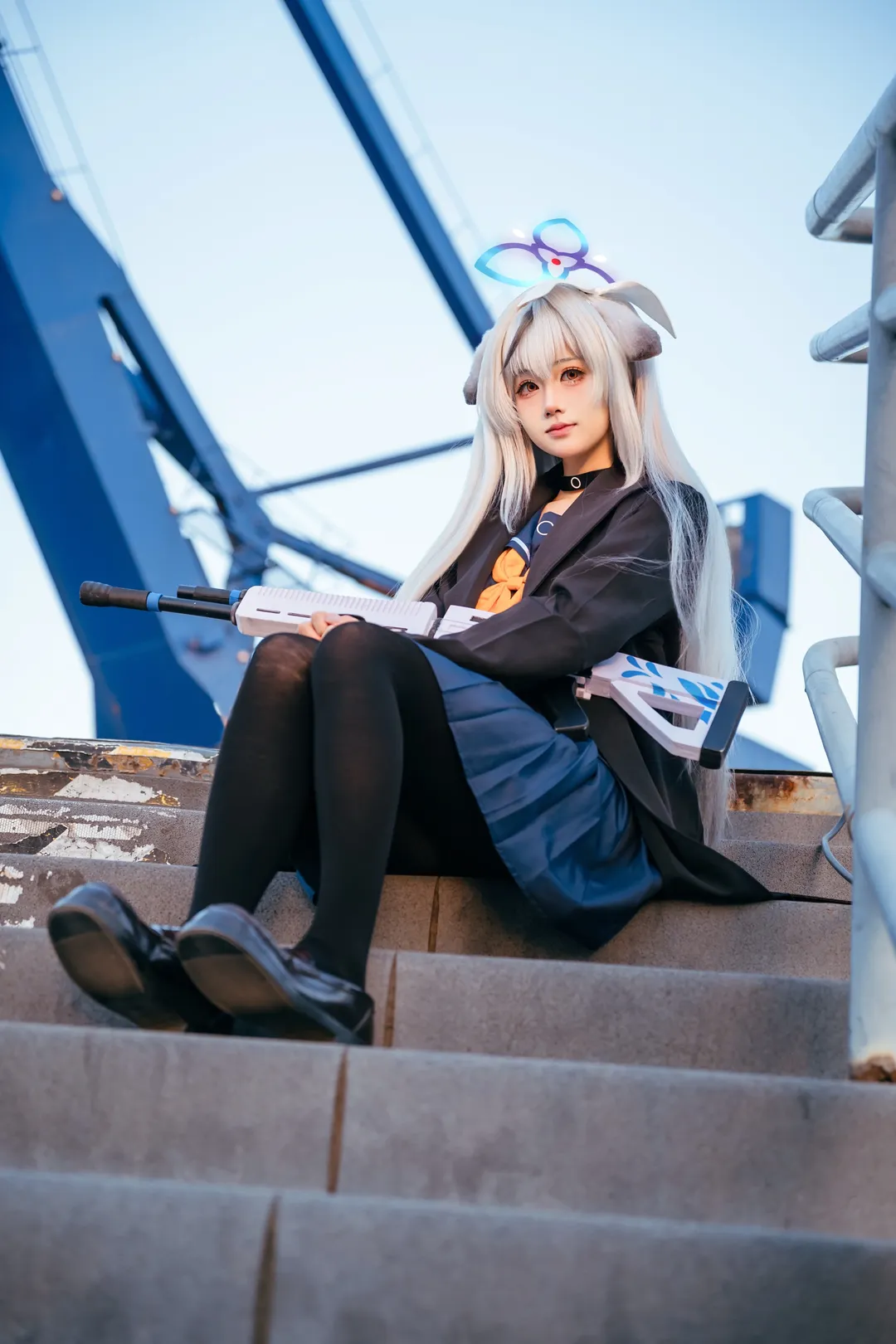蔚蓝档案, cosplay摄影, 黑丝穿搭, 外景cosplay, 春原心奈cos - 第4张