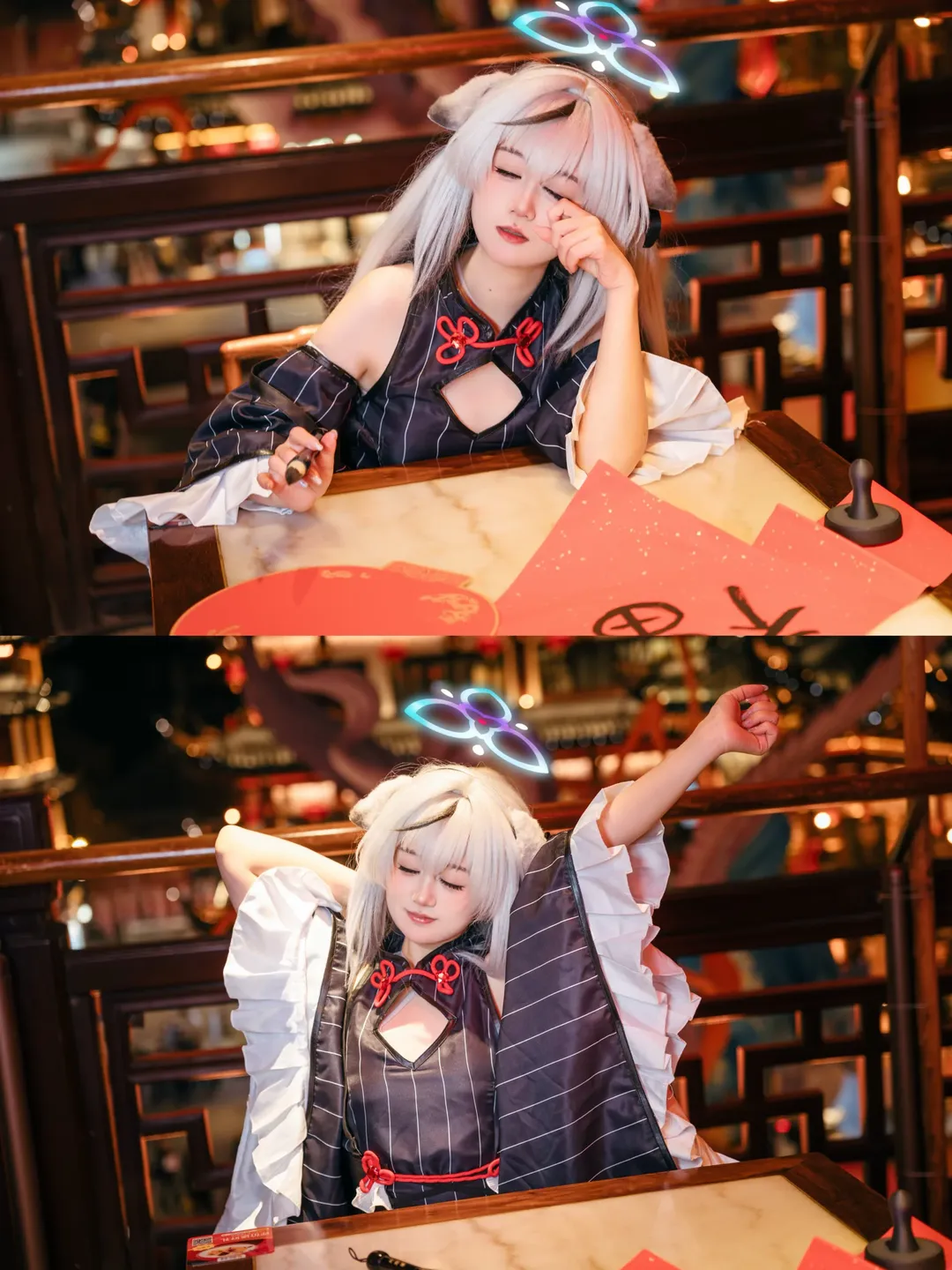 蔚藍檔案, 獸耳少女, 春原心奈cos, 豫園夜景, 新年國風 - 第4張