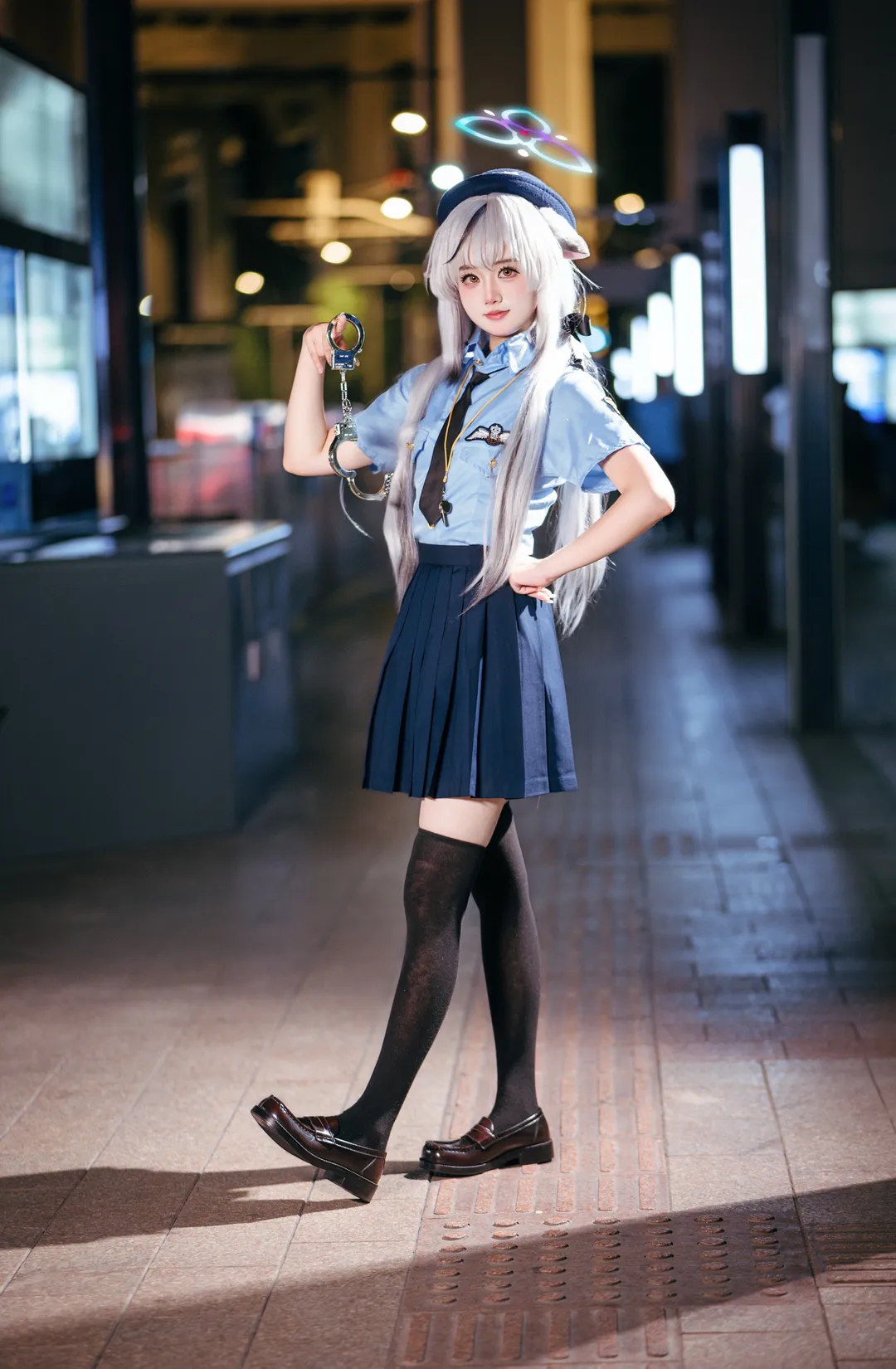 蔚蓝档案, cosplay日常, 兽耳少女, 春原心奈cos, 警服cos