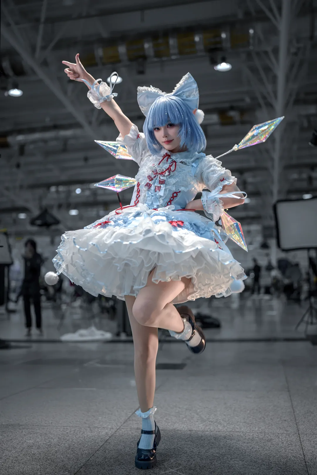 东方Project, 漫展摄影, 琪露诺cos, 动漫角色扮演, 蓝白洋装 - 第2张